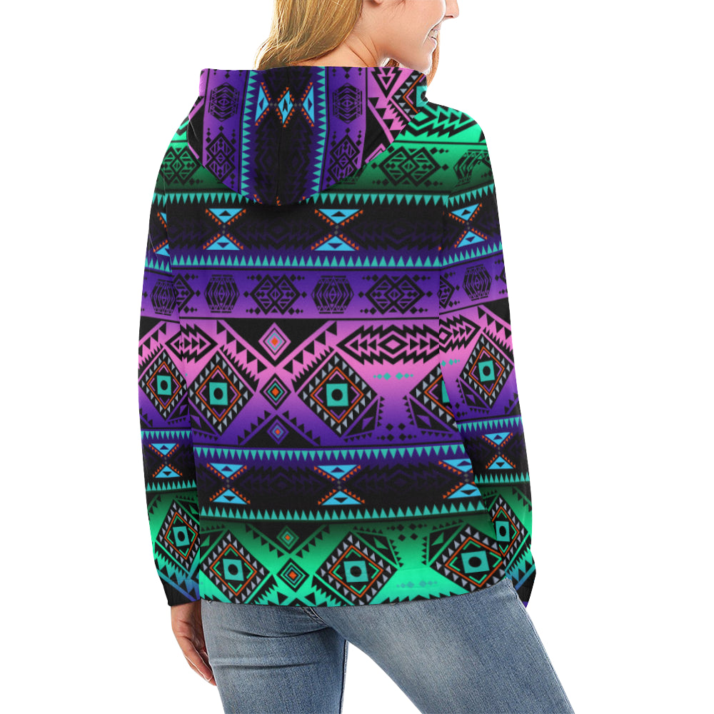 California Coast Sunrise All Over Print Hoodie for Women (USA Size) (Model H13) Hoodie e-joyer