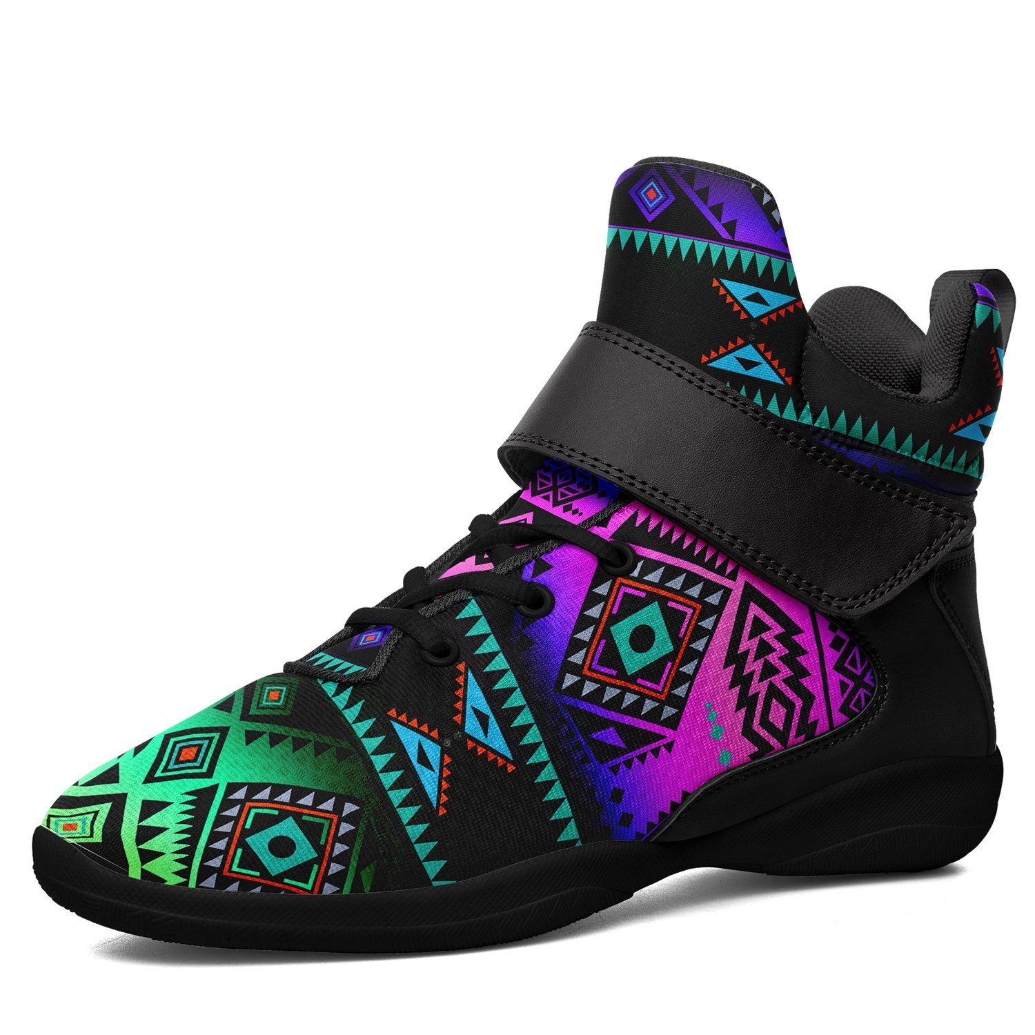 California Coast Sunrise Ipottaa Basketball / Sport High Top Shoes 49 Dzine US Women 4.5 / US Youth 3.5 / EUR 35 Black Sole with Black Strap