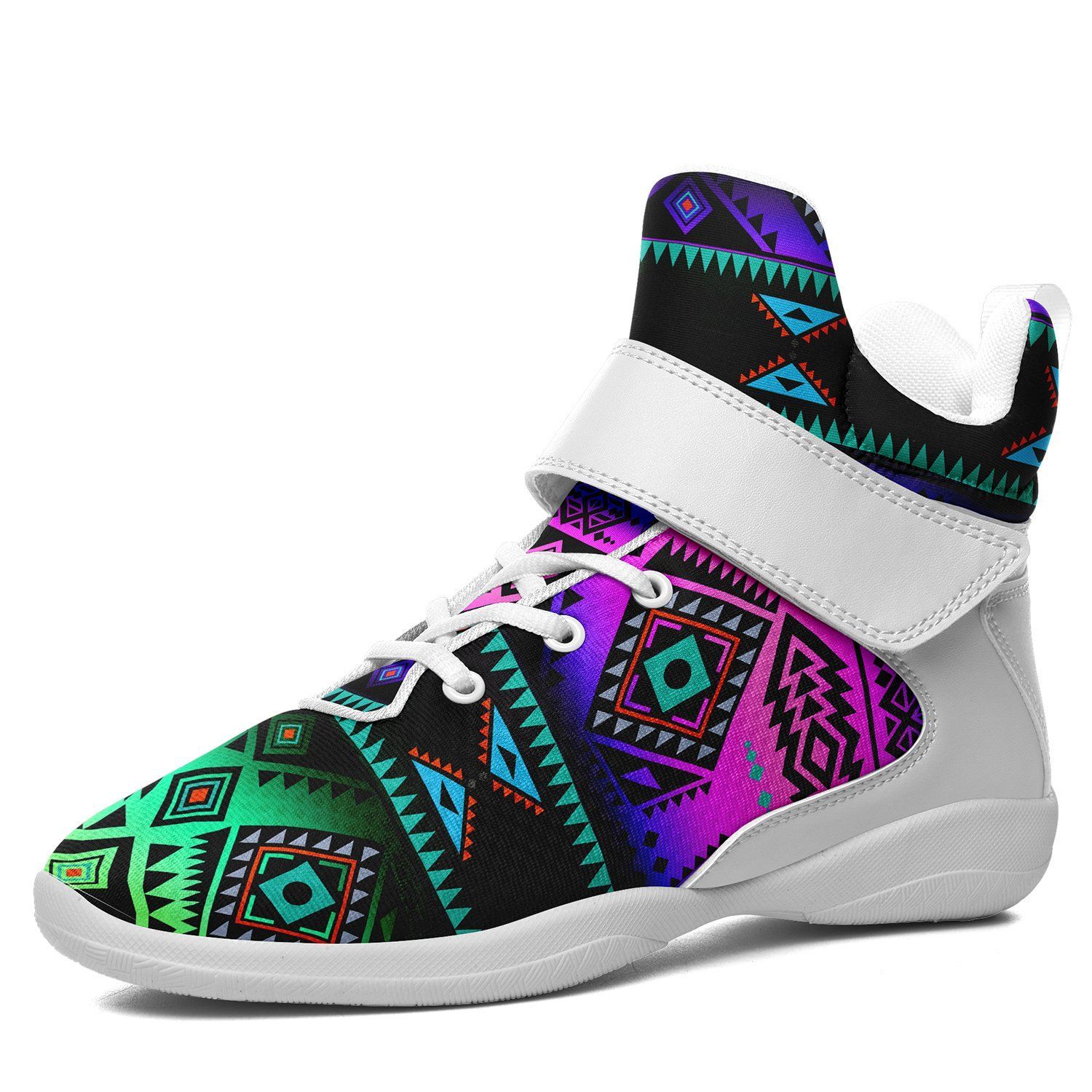 California Coast Sunrise Ipottaa Basketball / Sport High Top Shoes - White Sole 49 Dzine US Men 7 / EUR 40 White Sole with White Strap