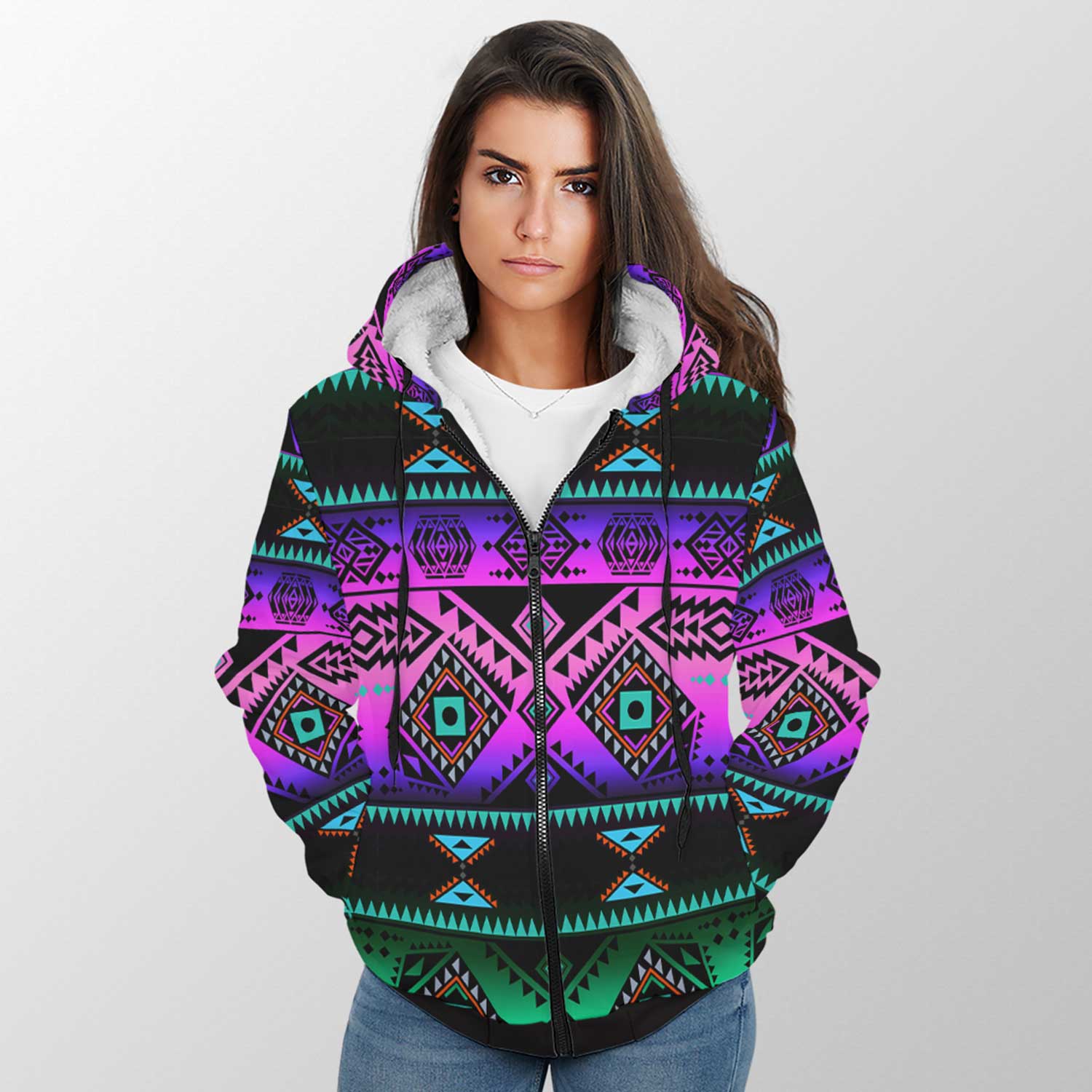 California Coast Sunrise Sherpa Hoodie 49 Dzine