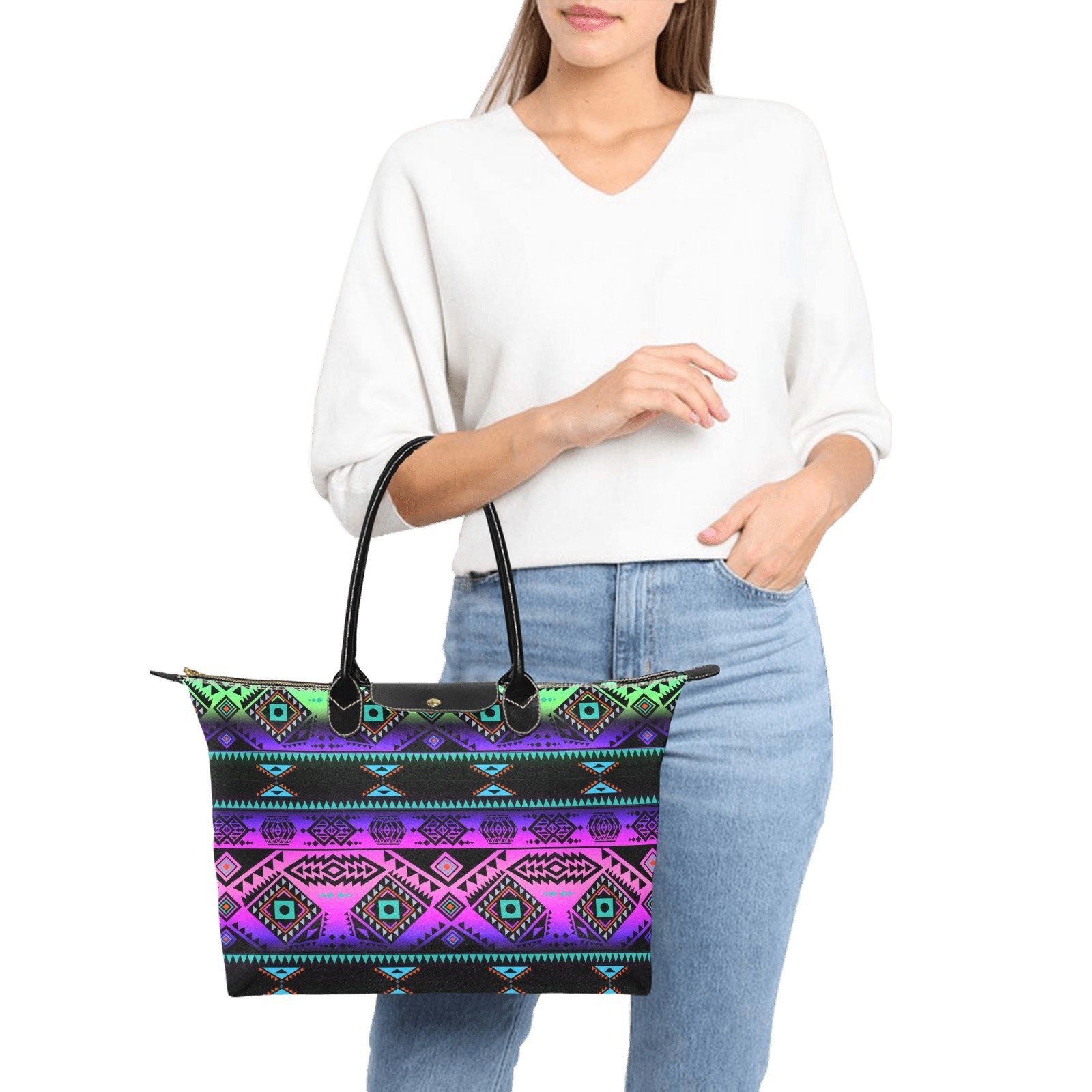 California Coast Sunrise Single-Shoulder Lady Handbag (Model 1714) bag e-joyer