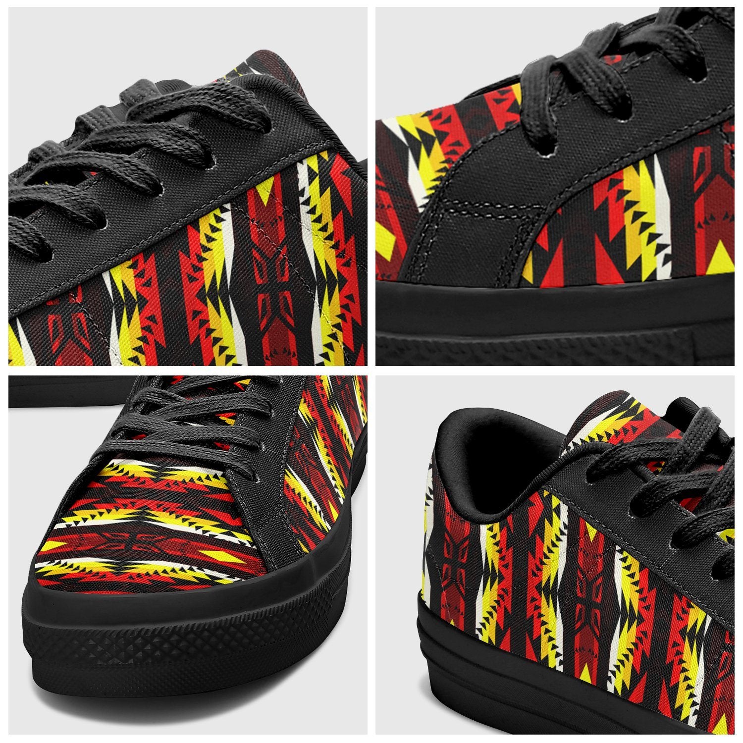 Canyon War Party Aapisi Low Top Canvas Shoes Black Sole 49 Dzine