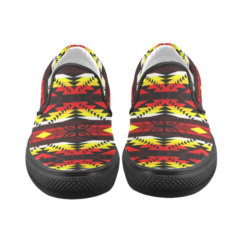 Canyon War Party Men's Unusual Slip-on Canvas Shoes (Model 019) Men's Unusual Slip-on Canvas Shoes (019) e-joyer