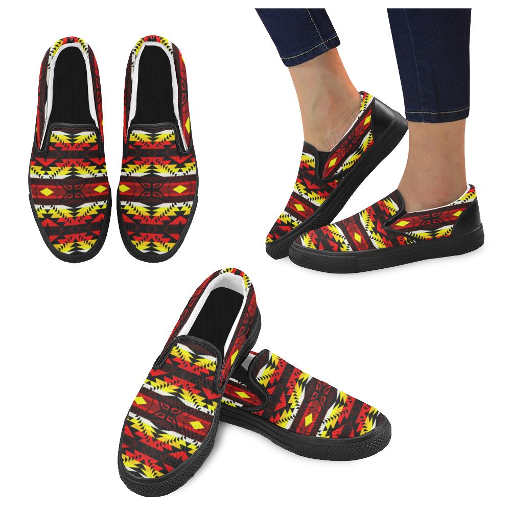 Canyon War Party Women's Unusual Slip-on Canvas Shoes (Model 019) Women's Unusual Slip-on Canvas Shoes (019) e-joyer