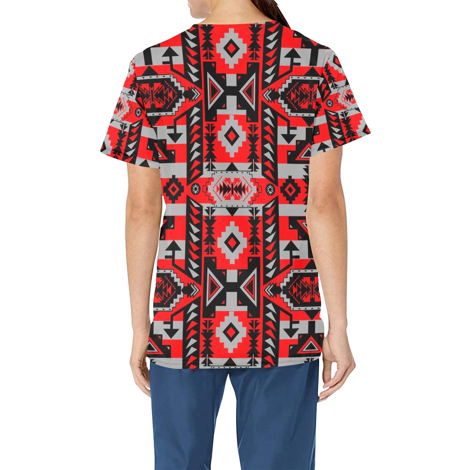 Chiefs Mountain Candy Sierra All Over Print Scrub Top Scrub Top e-joyer