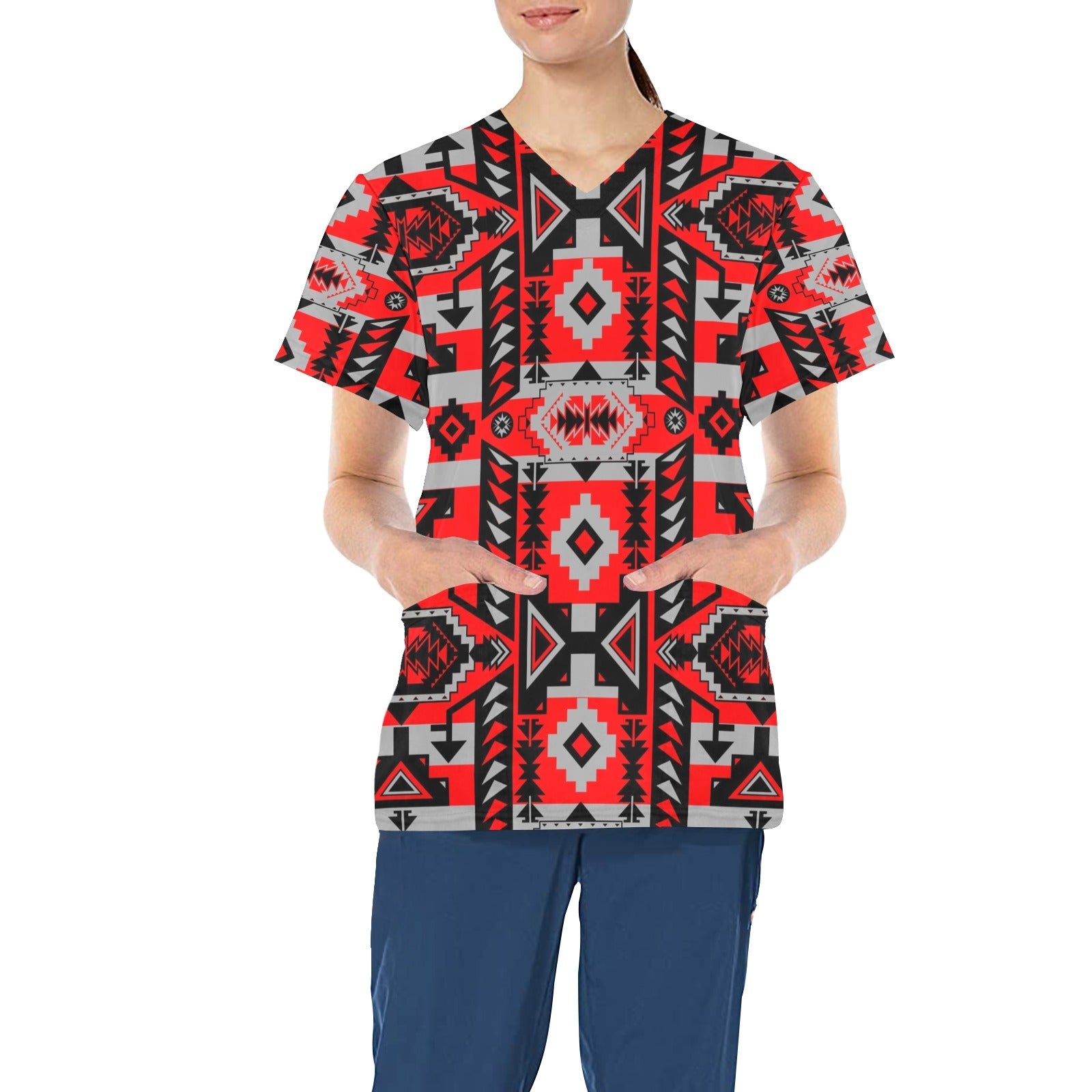 Chiefs Mountain Candy Sierra All Over Print Scrub Top Scrub Top e-joyer