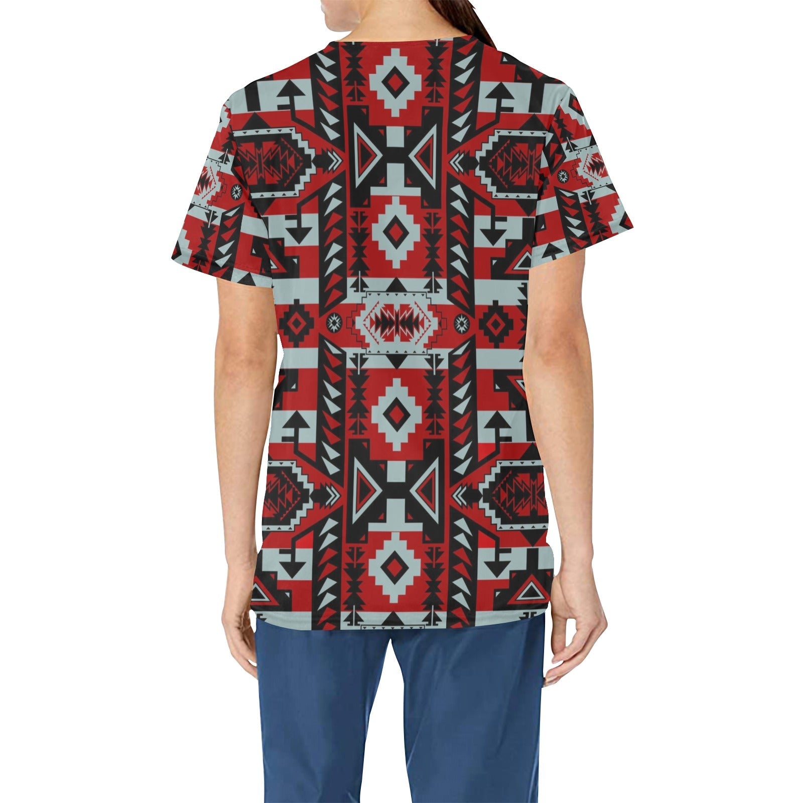 Chiefs Mountain Candy Sierra Dark All Over Print Scrub Top Scrub Top e-joyer