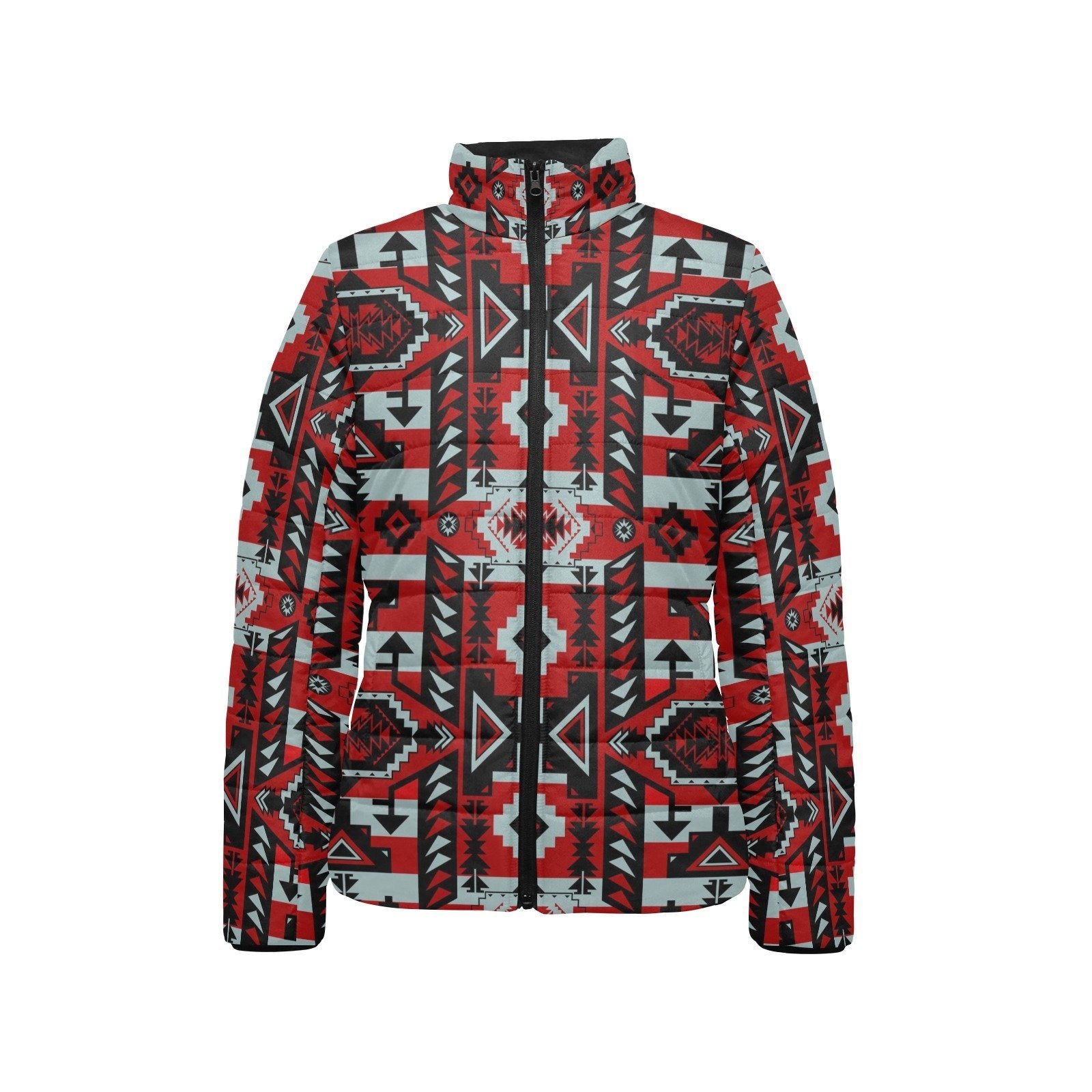 Chiefs Mountain Candy Sierra-Dark Women's Stand Collar Padded Jacket (Model H41) jacket e-joyer