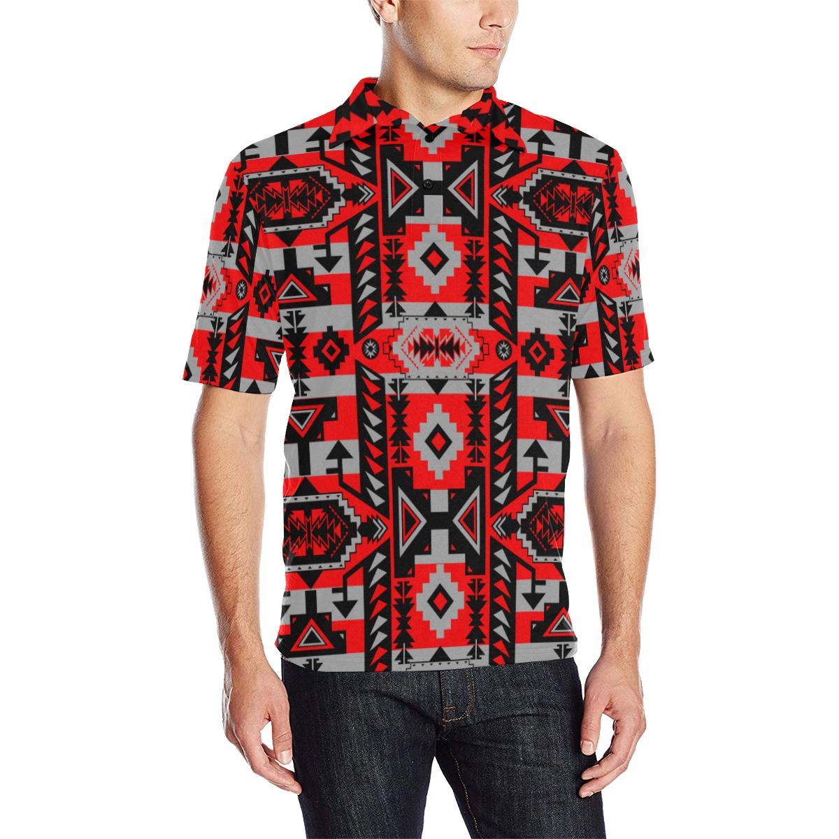 Chiefs Mountain Candy Sierra Men's All Over Print Polo Shirt (Model T55) Men's Polo Shirt (Model T55) e-joyer