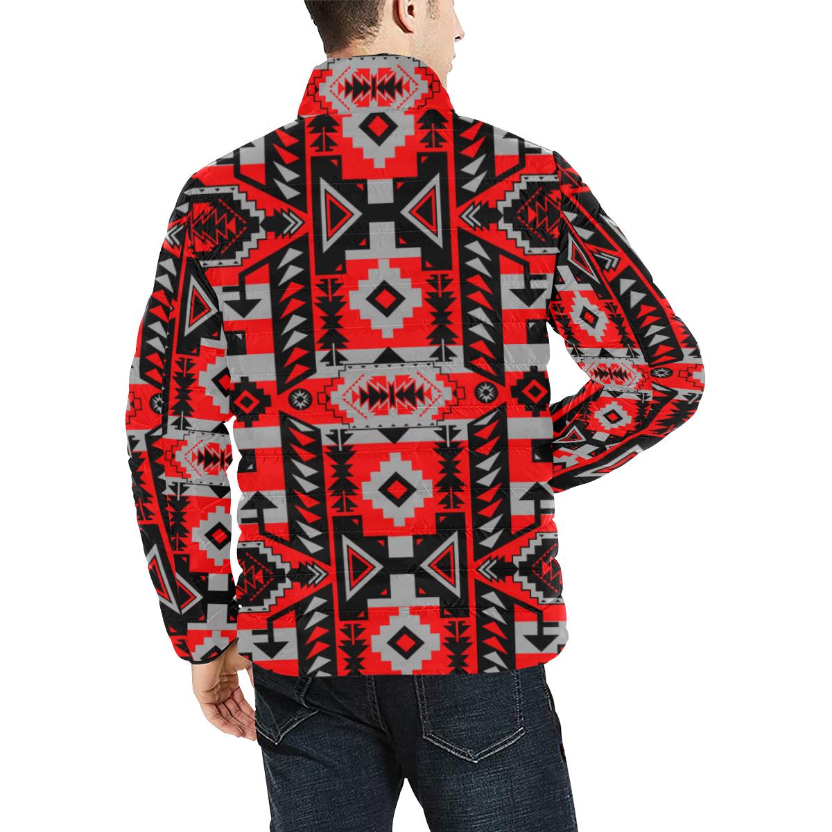 Chiefs Mountain Candy Sierra Men's Stand Collar Padded Jacket (Model H41) Men's Stand Collar Padded Jacket (H41) e-joyer