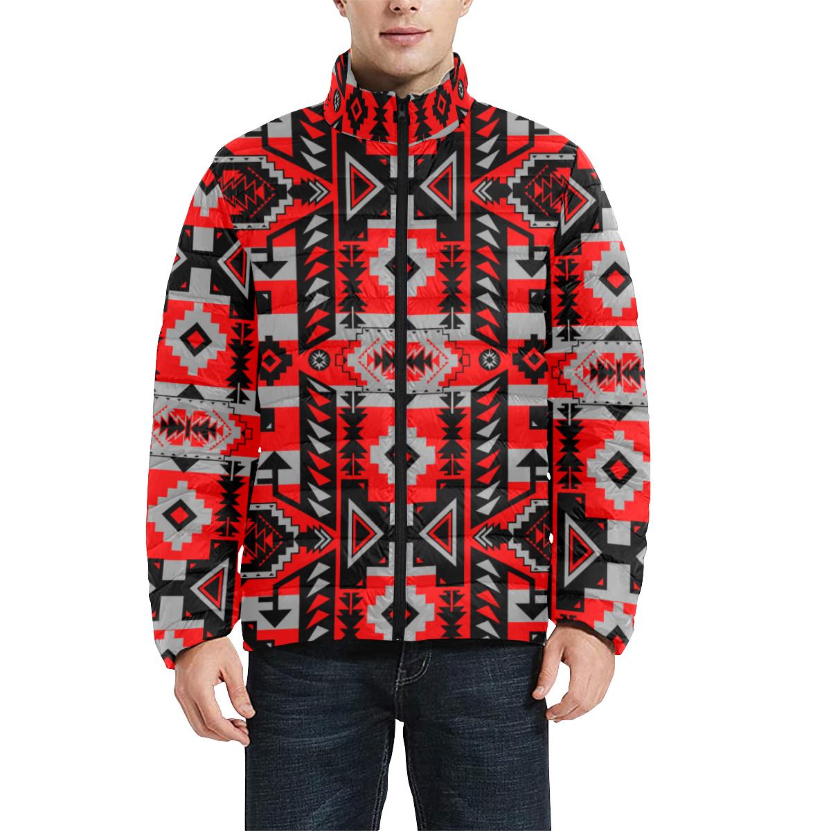 Chiefs Mountain Candy Sierra Men's Stand Collar Padded Jacket (Model H41) Men's Stand Collar Padded Jacket (H41) e-joyer