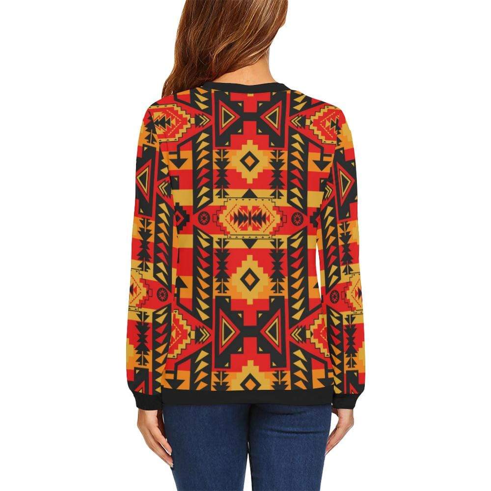 Chiefs Mountain Fire All Over Print Crewneck Sweatshirt for Women (Model H18) Crewneck Sweatshirt for Women (H18) e-joyer