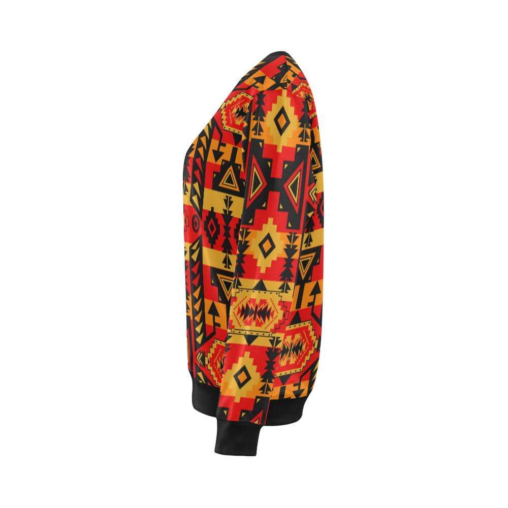 Chiefs Mountain Fire All Over Print Crewneck Sweatshirt for Women (Model H18) Crewneck Sweatshirt for Women (H18) e-joyer