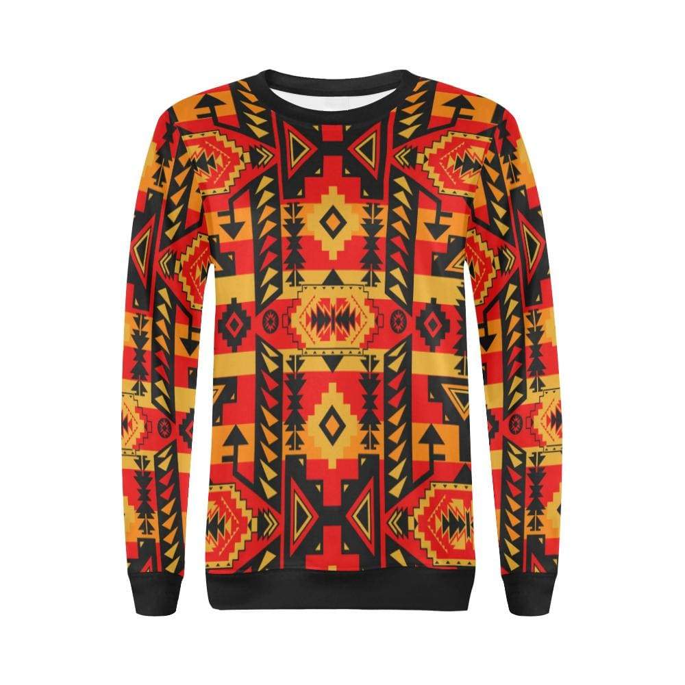 Chiefs Mountain Fire All Over Print Crewneck Sweatshirt for Women (Model H18) Crewneck Sweatshirt for Women (H18) e-joyer