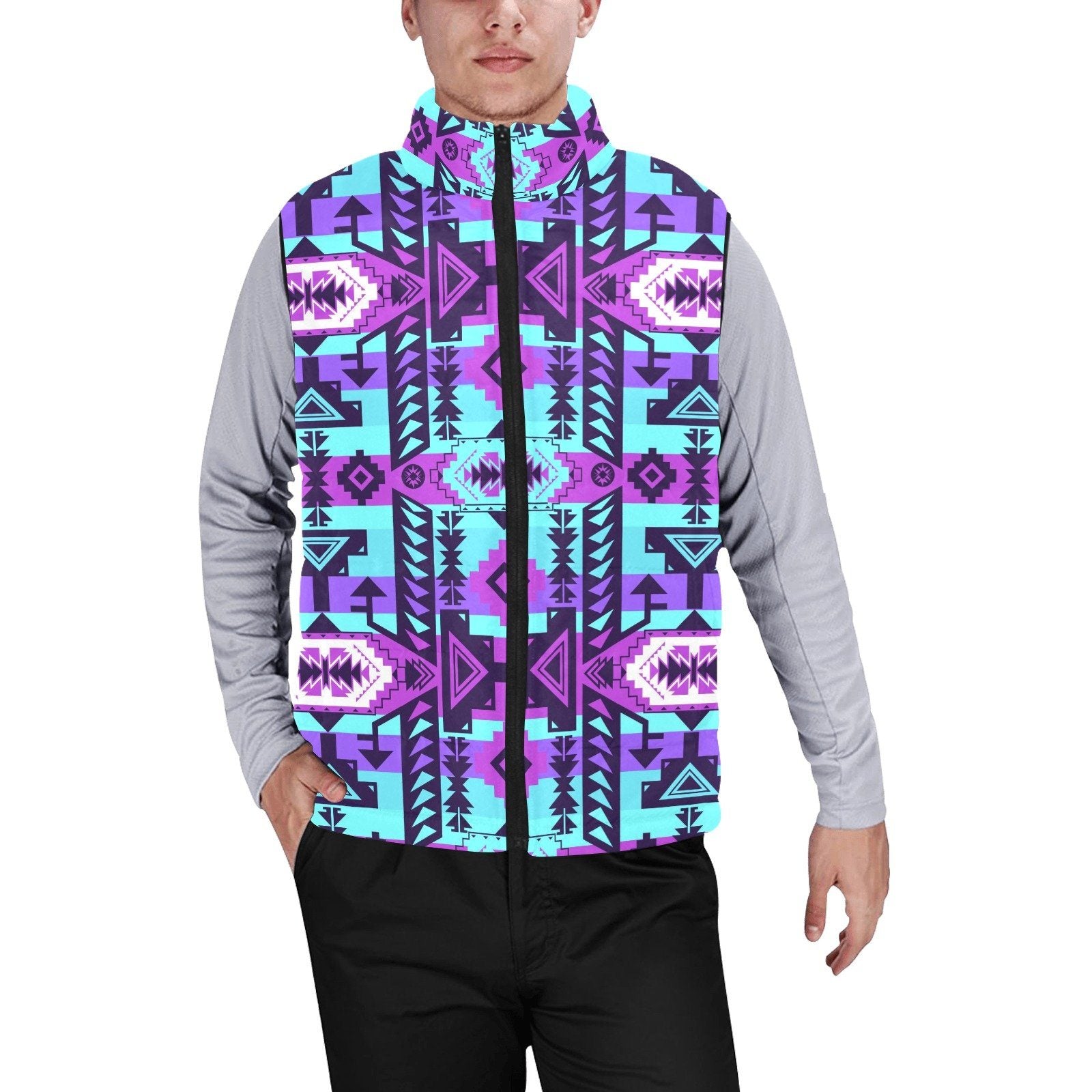 Chiefs Mountain Moon Shadow Men's Padded Vest Jacket (Model H44) Men's Padded Vest Jacket (H44) e-joyer