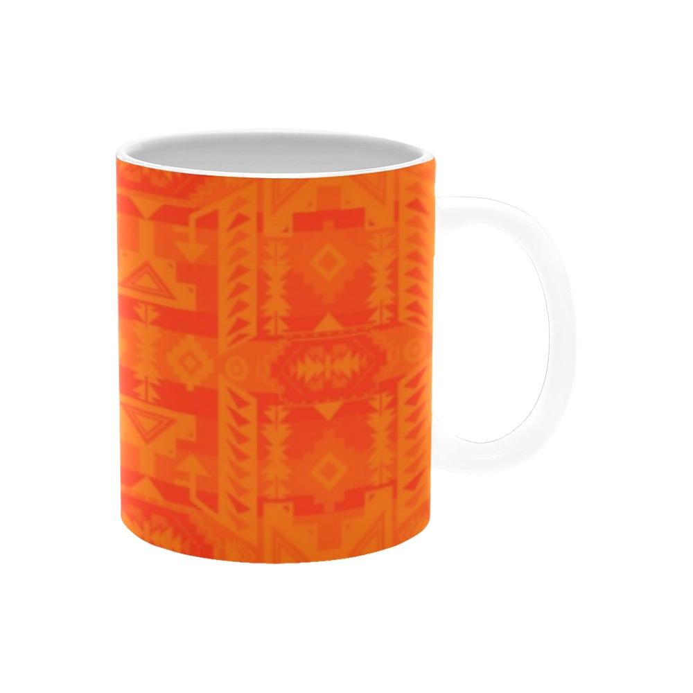 Chiefs Mountain Orange A feather for each White Mug(11OZ) White Mug e-joyer