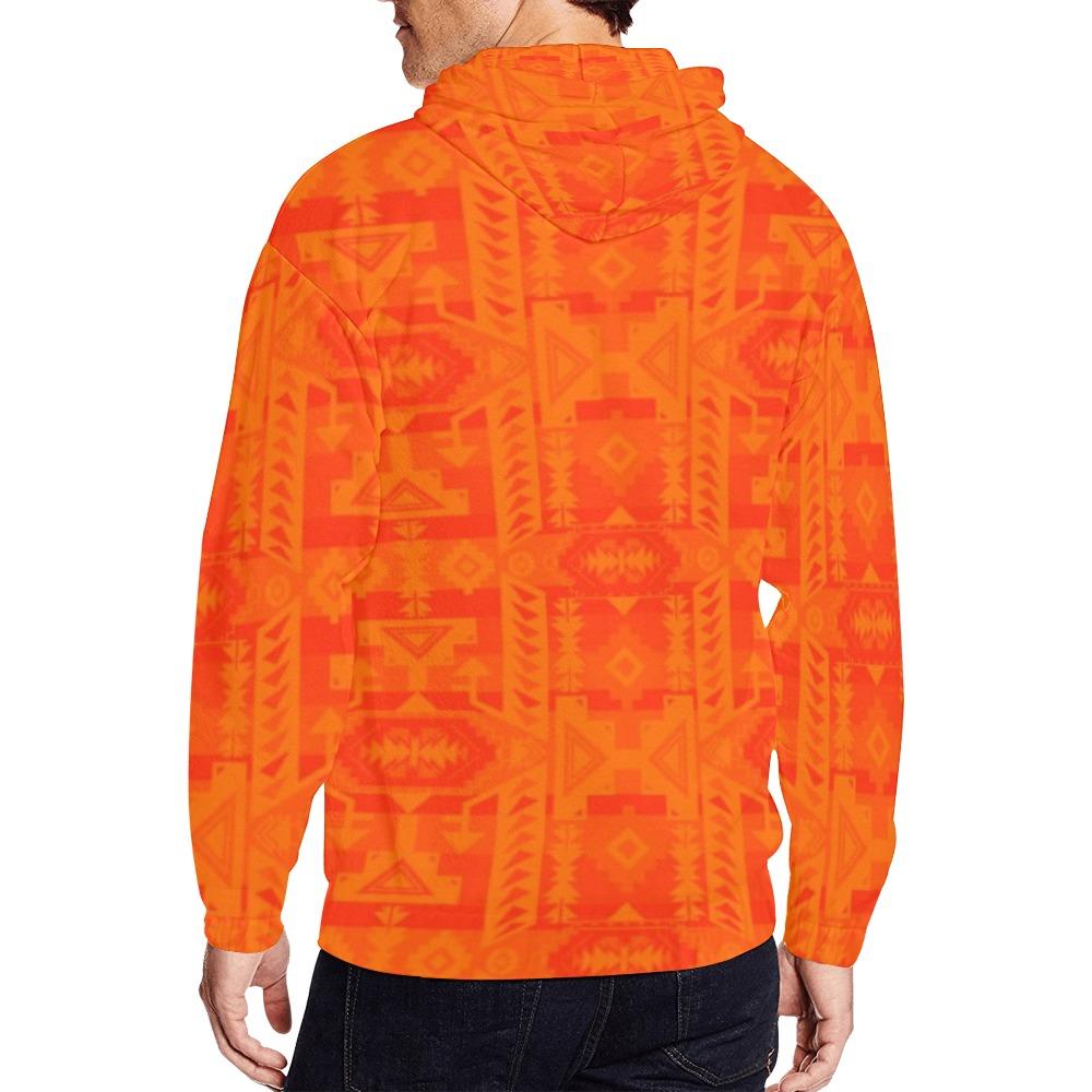 Chiefs Mountain Orange All Over Print Full Zip Hoodie for Men (Model H14) All Over Print Full Zip Hoodie for Men (H14) e-joyer