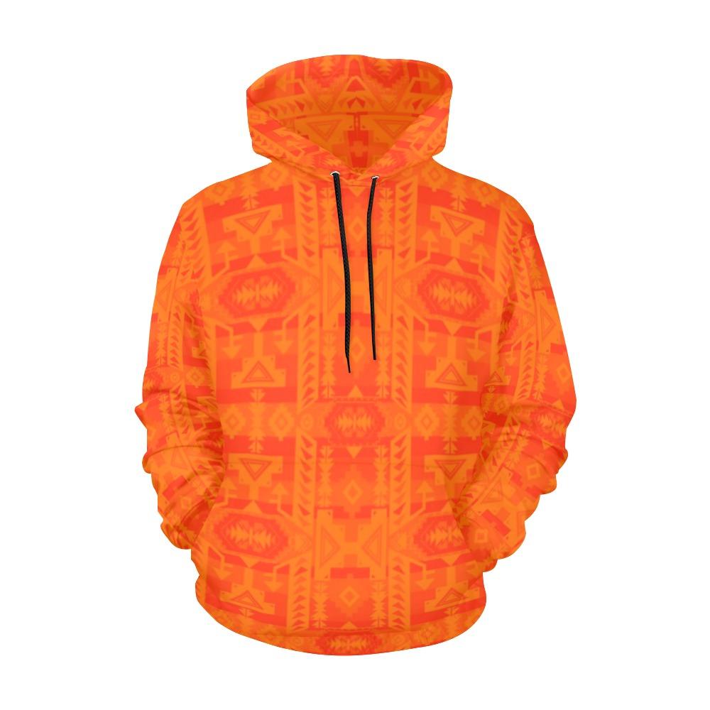 Chiefs Mountain Orange All Over Print Hoodie for Women (USA Size) (Model H13) All Over Print Hoodie for Women (H13) e-joyer