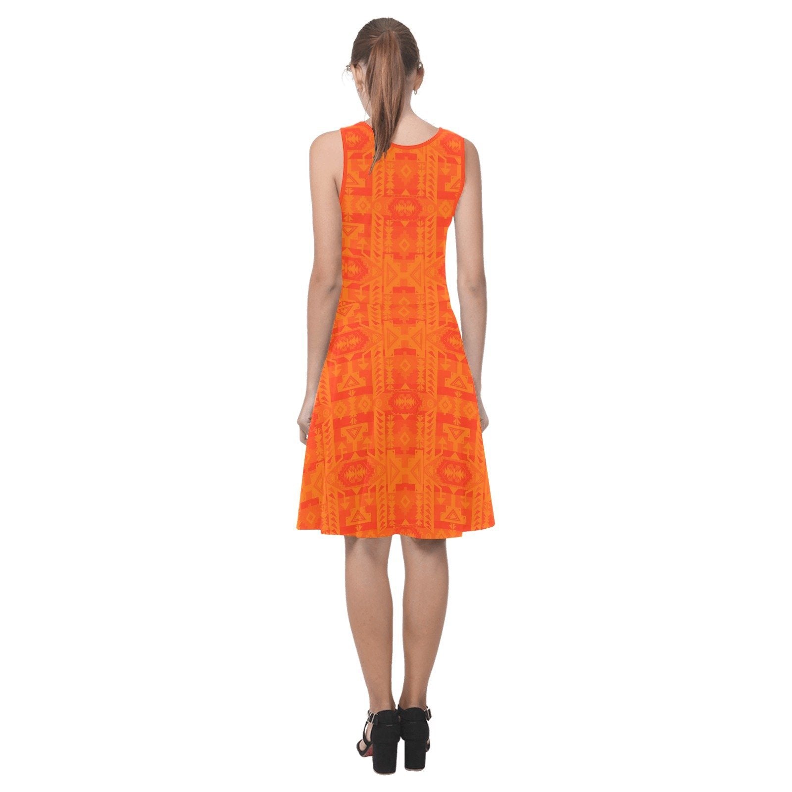 Chiefs Mountain Orange Atalanta Sundress (Model D04) Atalanta Sundress (D04) e-joyer