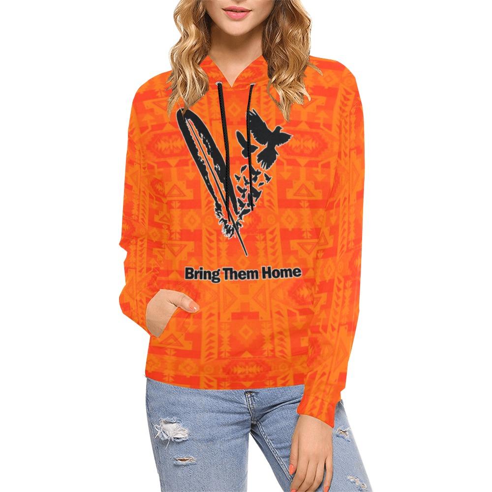 Chiefs Mountain Orange Bring Them Home All Over Print Hoodie for Women (USA Size) (Model H13) All Over Print Hoodie for Women (H13) e-joyer
