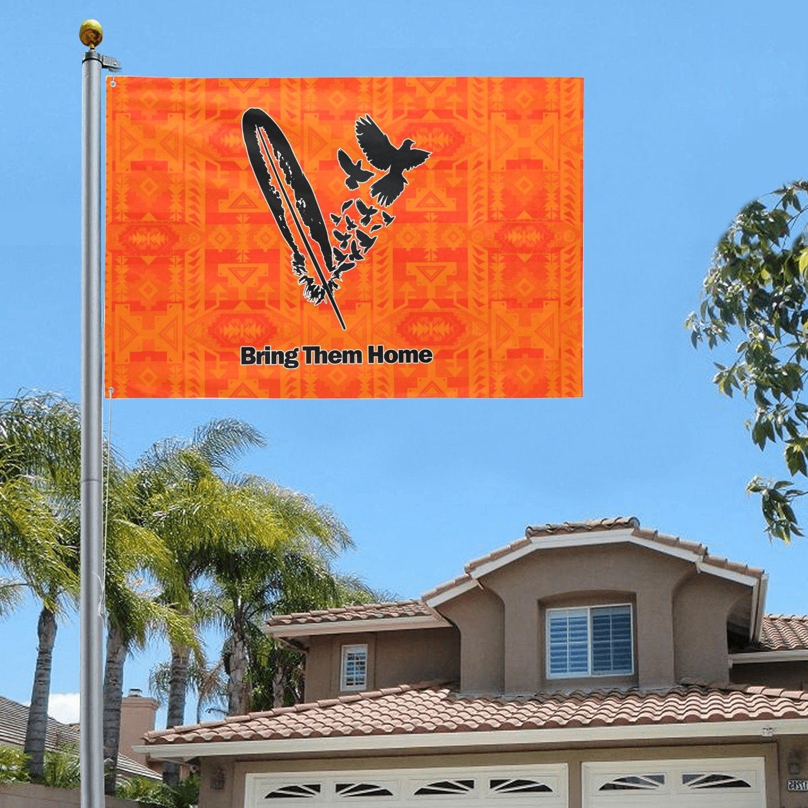 Chiefs Mountain Orange Bring Them Home Garden Flag 70"x47" Garden Flag 70"x47" e-joyer