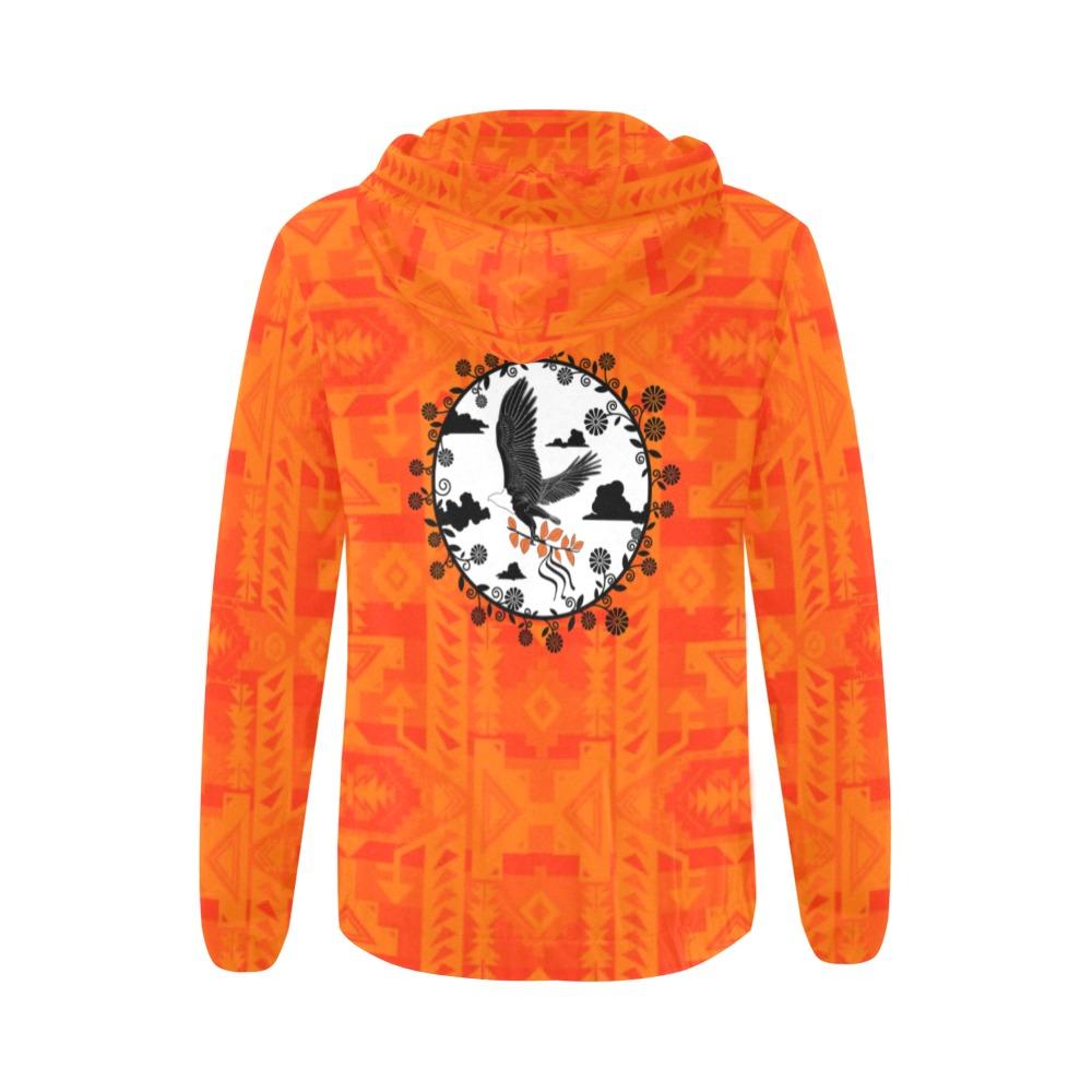 Chiefs Mountain Orange Carrying Their Prayers All Over Print Full Zip Hoodie for Women (Model H14) All Over Print Full Zip Hoodie for Women (H14) e-joyer