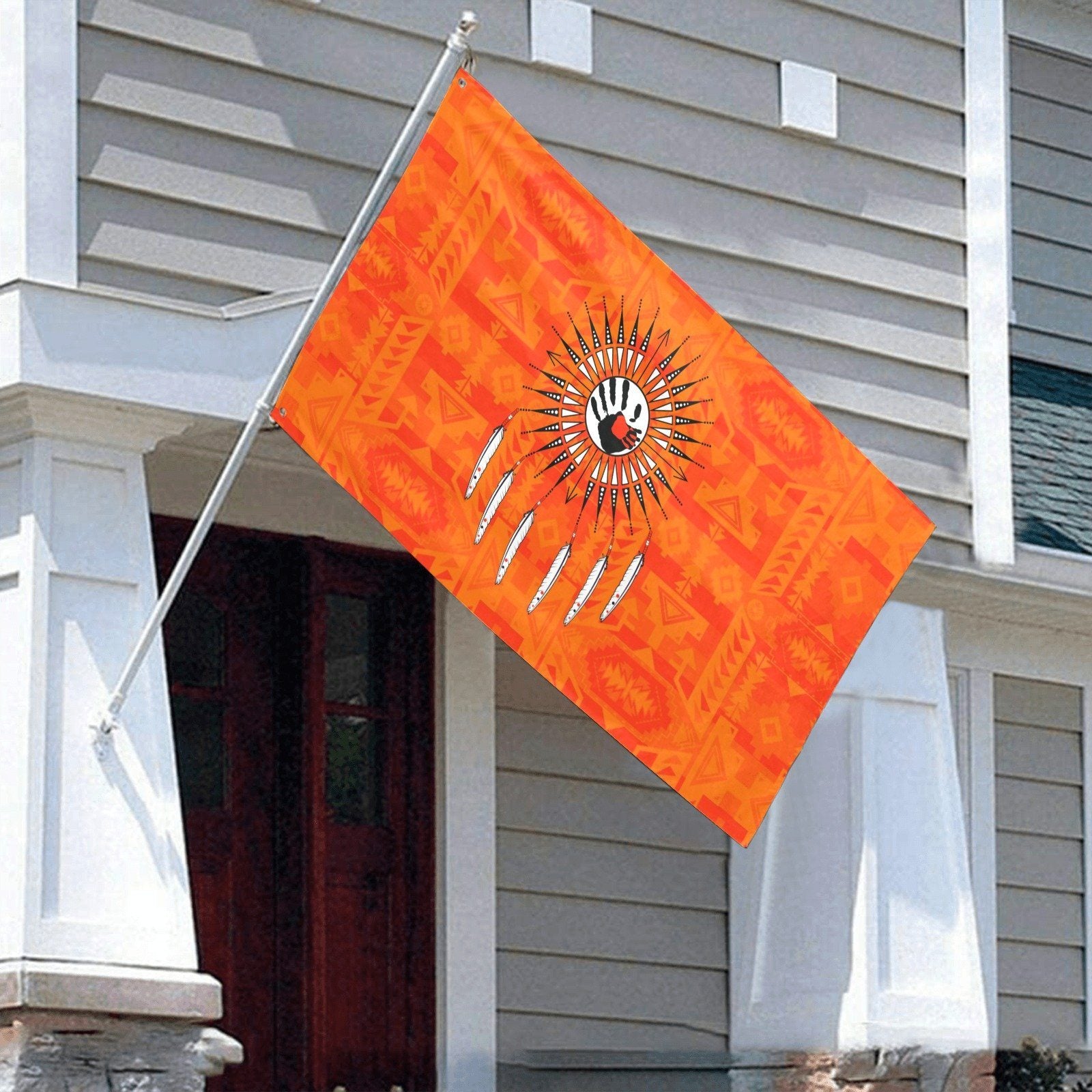 Chiefs Mountain Orange Feather Directions Garden Flag 59"x35" Garden Flag 59"x35" e-joyer