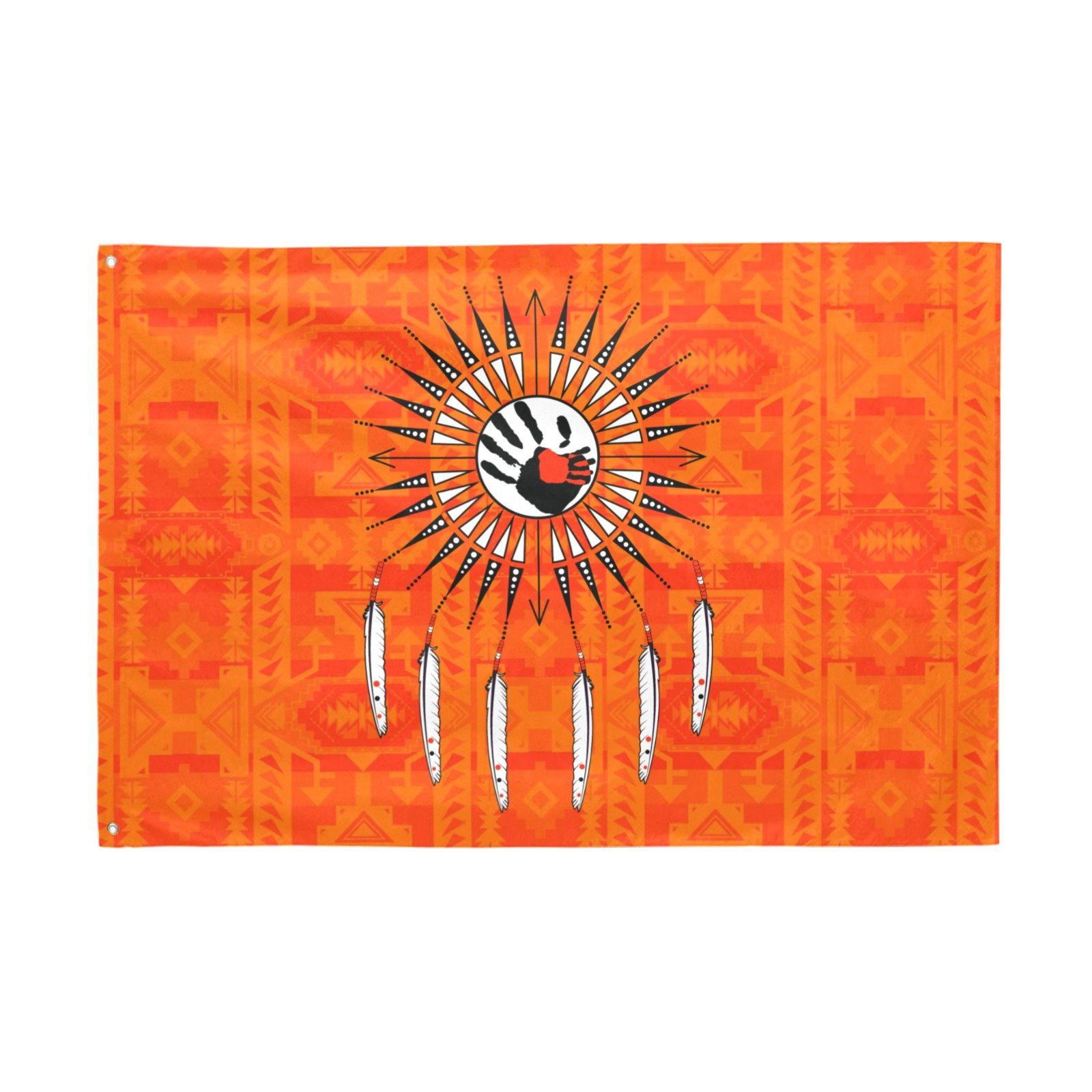 Chiefs Mountain Orange Feather Directions Garden Flag 70"x47" Garden Flag 70"x47" e-joyer