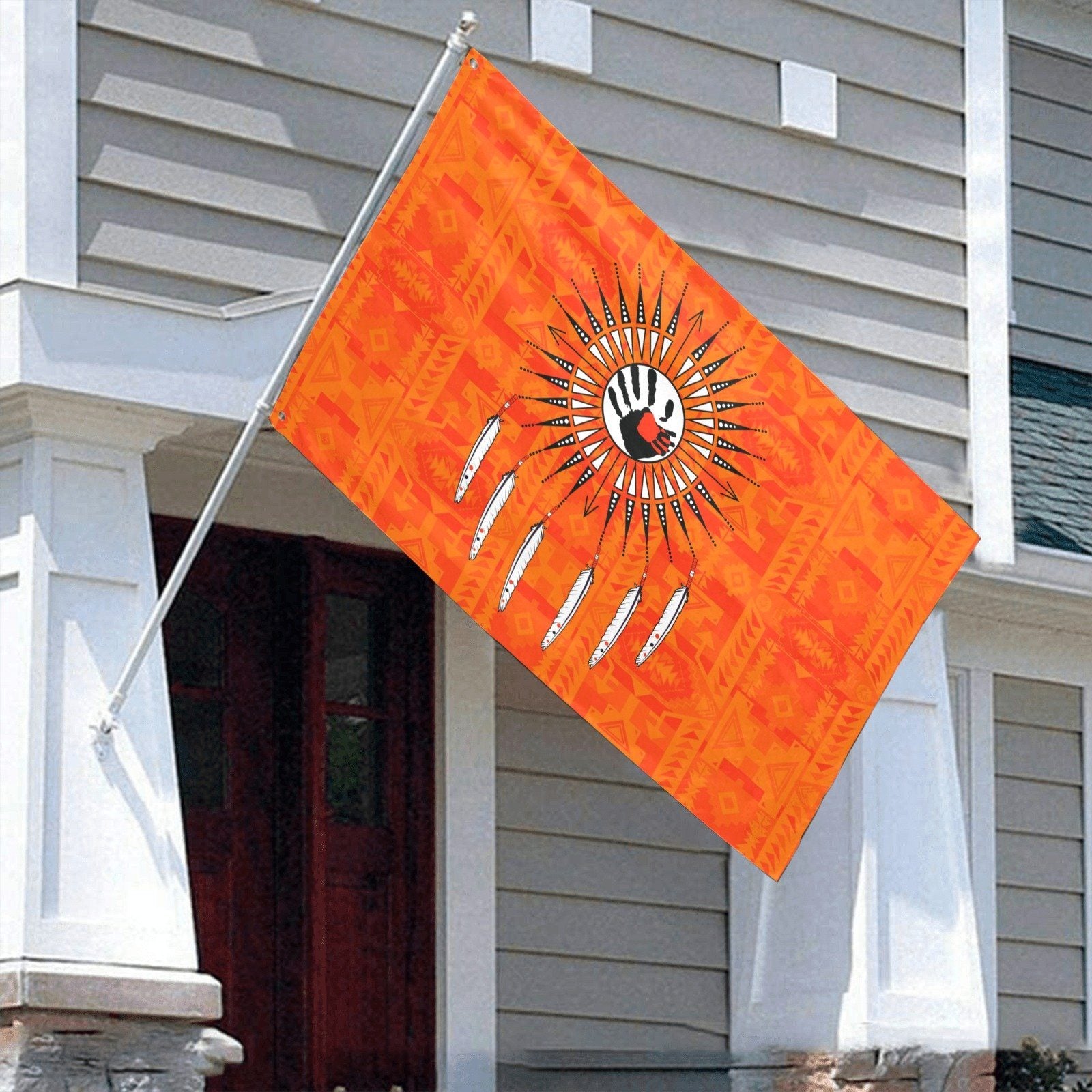 Chiefs Mountain Orange Feather Directions Garden Flag 70"x47" Garden Flag 70"x47" e-joyer