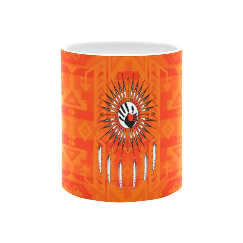 Chiefs Mountain Orange Feather Directions White Mug(11OZ) White Mug e-joyer
