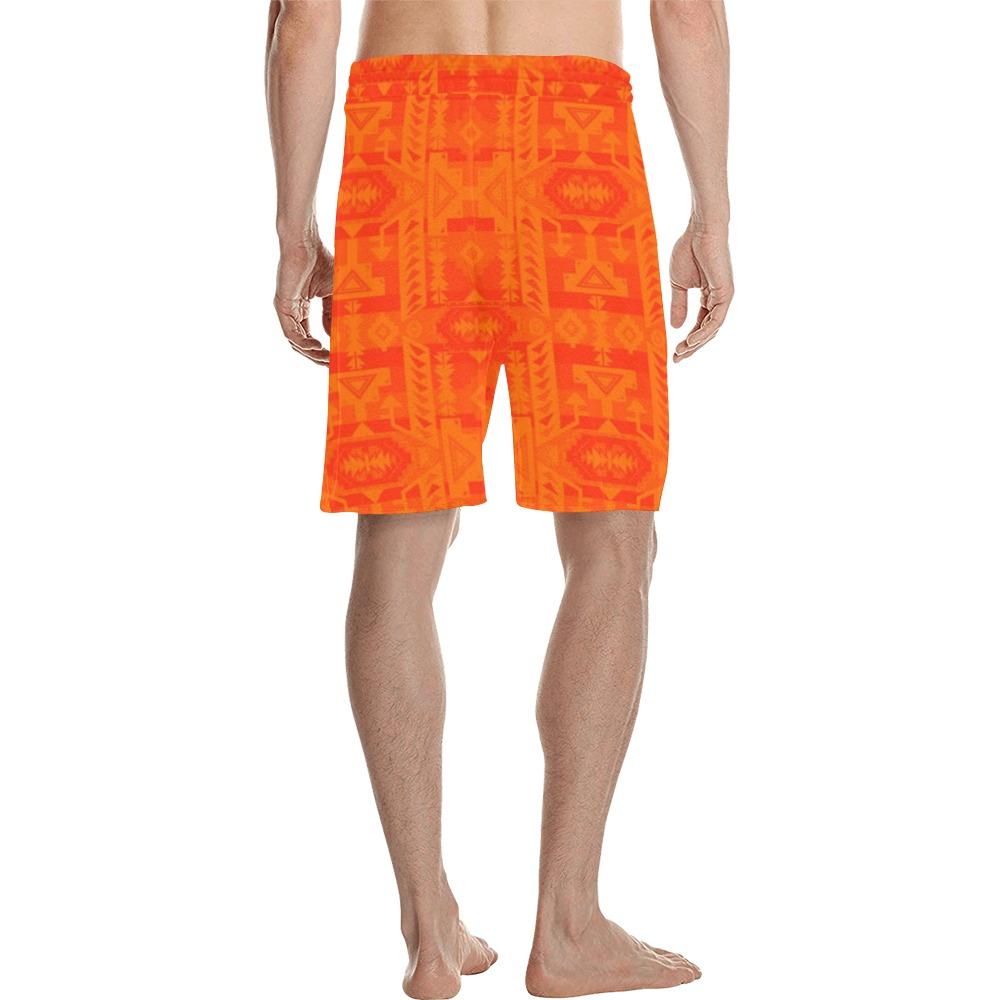 Chiefs Mountain Orange Men's All Over Print Casual Shorts (Model L23) Men's Casual Shorts (L23) e-joyer
