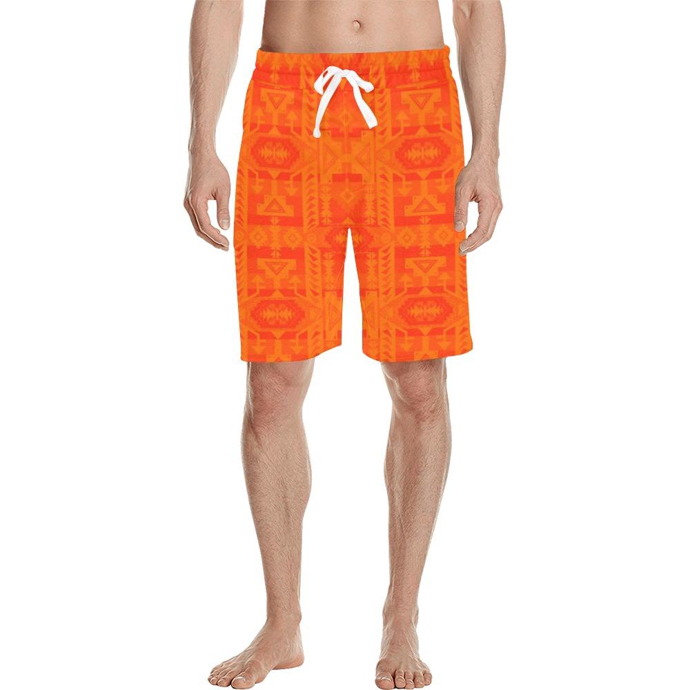 Chiefs Mountain Orange Men's All Over Print Casual Shorts (Model L23) Men's Casual Shorts (L23) e-joyer