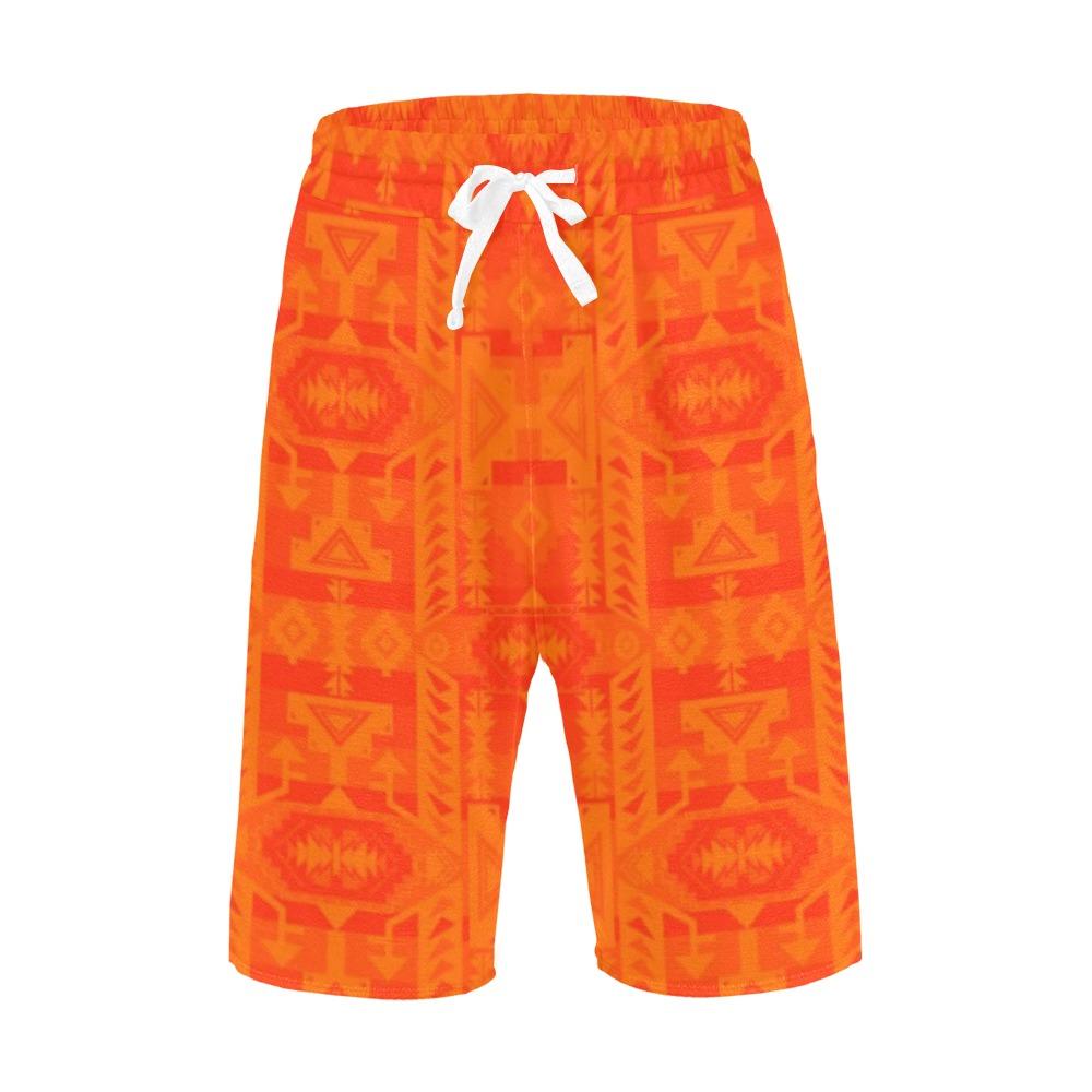 Chiefs Mountain Orange Men's All Over Print Casual Shorts (Model L23) Men's Casual Shorts (L23) e-joyer