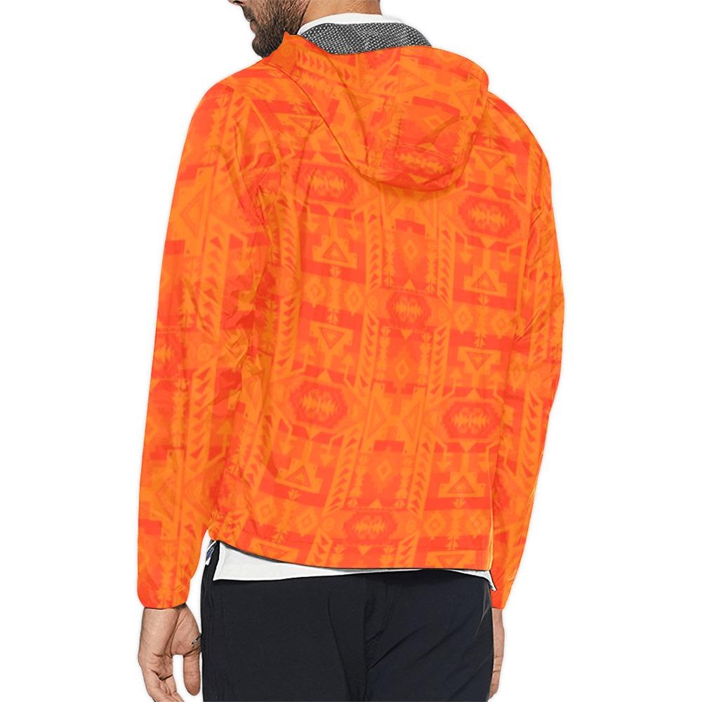 Chiefs Mountain Orange Unisex All Over Print Windbreaker (Model H23) All Over Print Windbreaker for Men (H23) e-joyer