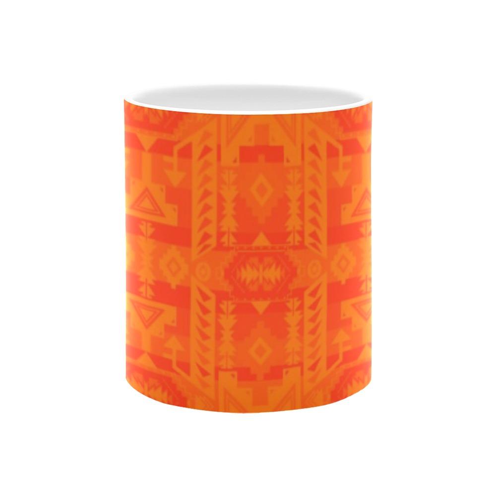Chiefs Mountain Orange White Mug(11OZ) White Mug e-joyer