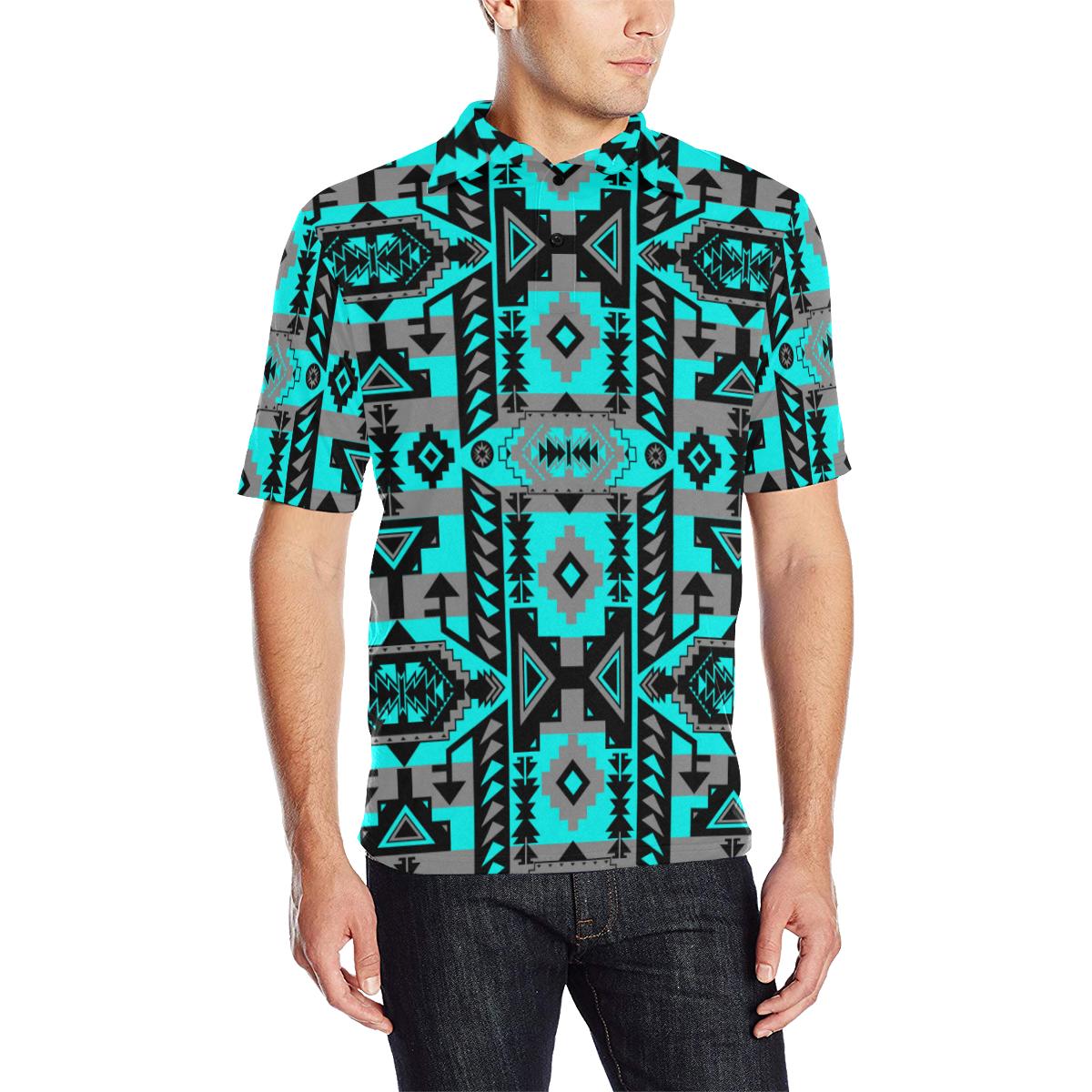Chiefs Mountain Sky Men's All Over Print Polo Shirt (Model T55) Men's Polo Shirt (Model T55) e-joyer