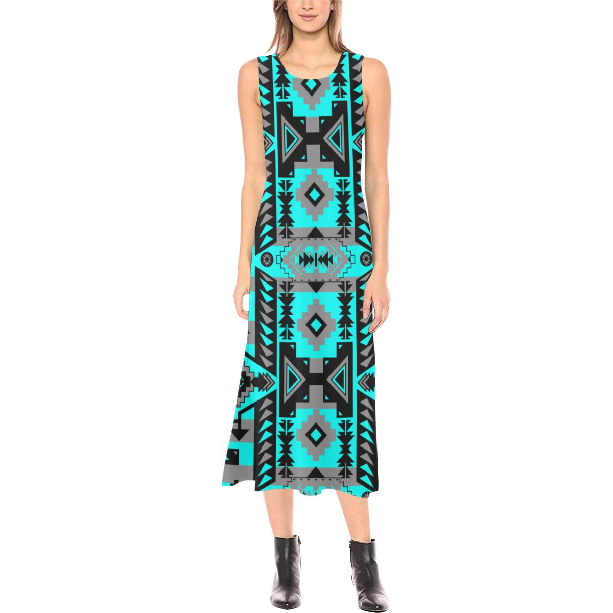 Chiefs Mountain Sky Phaedra Sleeveless Open Fork Long Dress (Model D08) Phaedra Sleeveless Open Fork Long Dress (D08) e-joyer