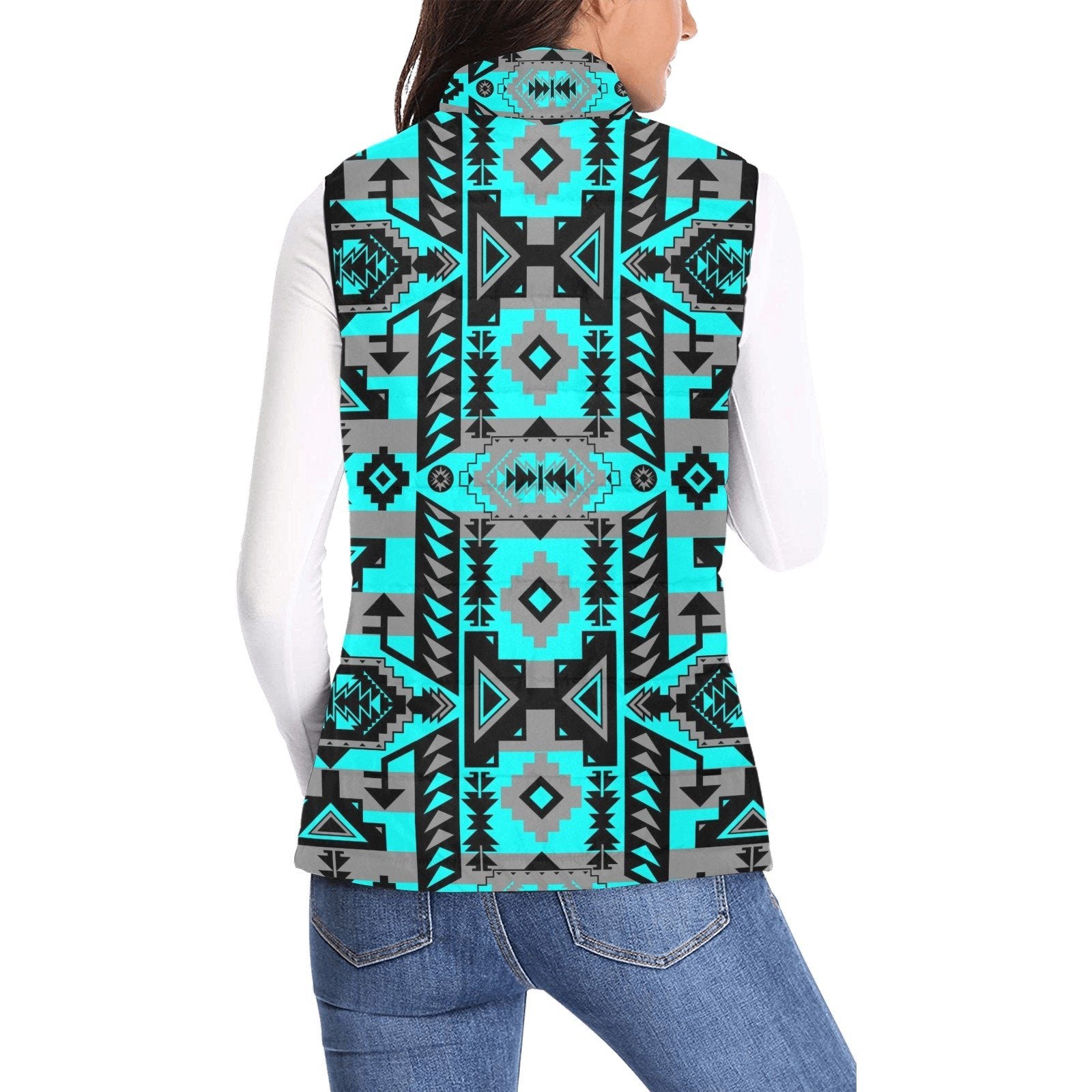 Chiefs Mountain Sky Women's Padded Vest Jacket (Model H44) Women's Padded Vest Jacket (H44) e-joyer