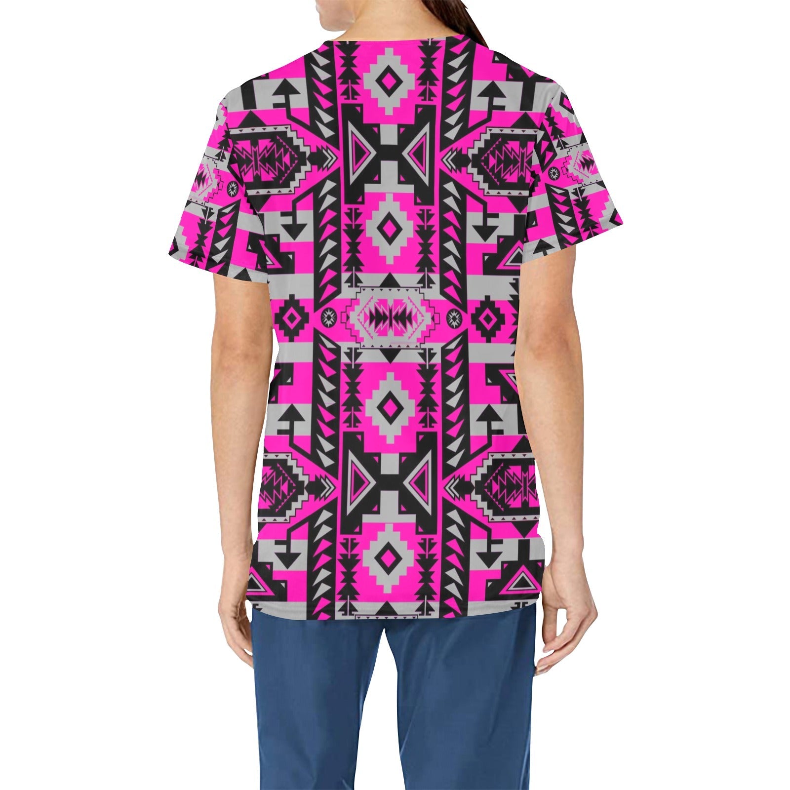 Chiefs Mountain Stunning Sunset All Over Print Scrub Top Scrub Top e-joyer