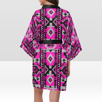 Chiefs Mountain Stunning Sunset Kimono Robe Artsadd