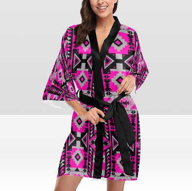 Chiefs Mountain Stunning Sunset Kimono Robe Artsadd
