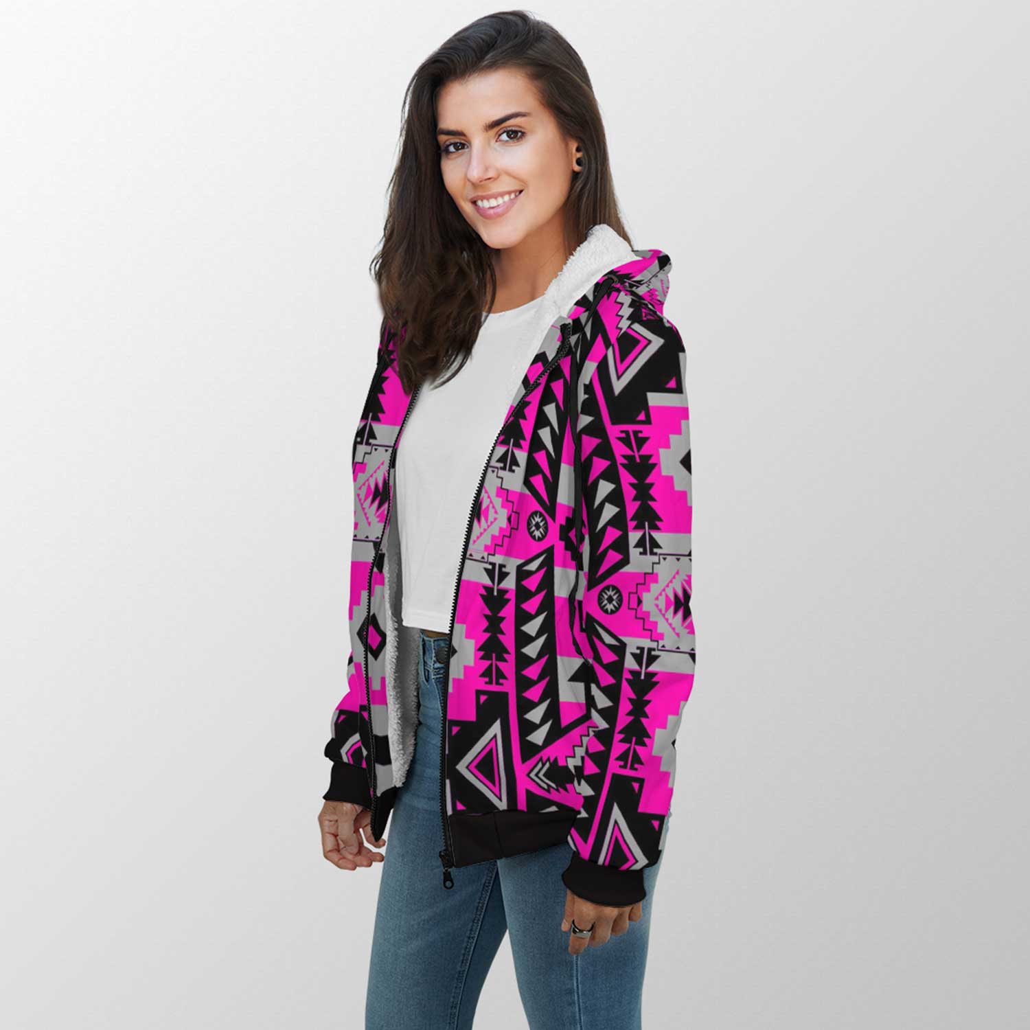 Chiefs Mountain Stunning Sunset Sherpa Hoodie 49 Dzine