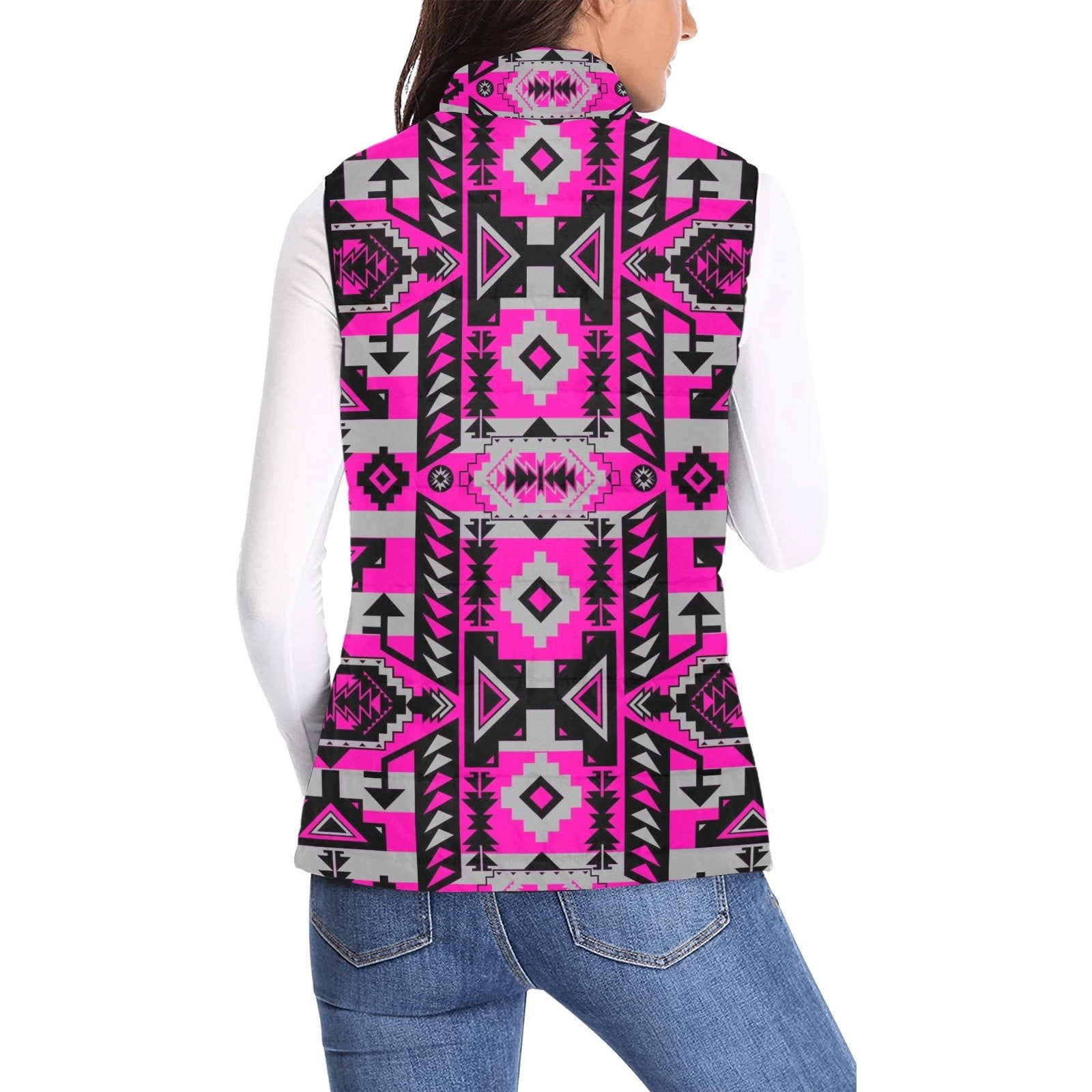 Chiefs Mountain Stunning Sunset Women's Padded Vest Jacket (Model H44) Women's Padded Vest Jacket (H44) e-joyer