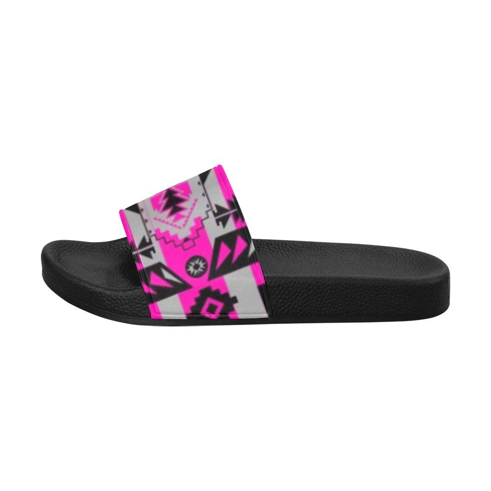 Chiefs Mountain Stunning Sunset Women's Slide Sandals (Model 057) Women's Slide Sandals (057) e-joyer