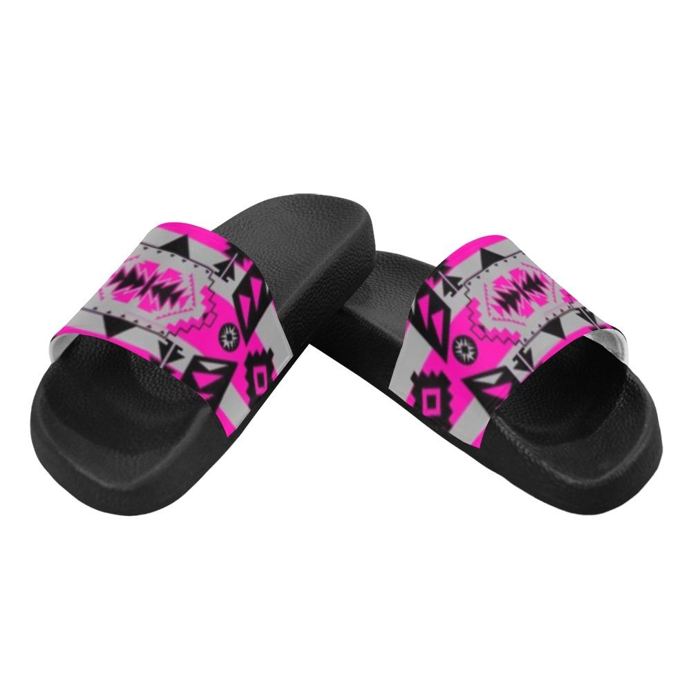 Chiefs Mountain Stunning Sunset Women's Slide Sandals (Model 057) Women's Slide Sandals (057) e-joyer