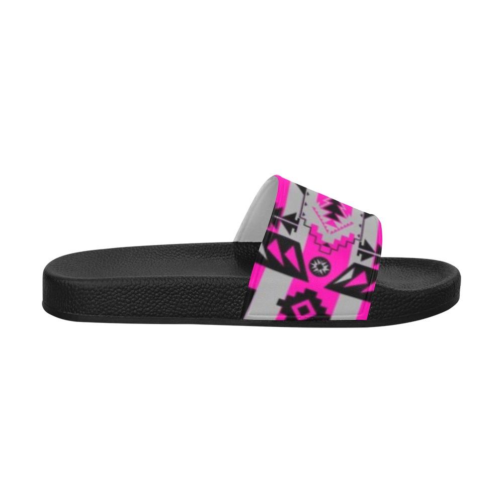 Chiefs Mountain Stunning Sunset Women's Slide Sandals (Model 057) Women's Slide Sandals (057) e-joyer