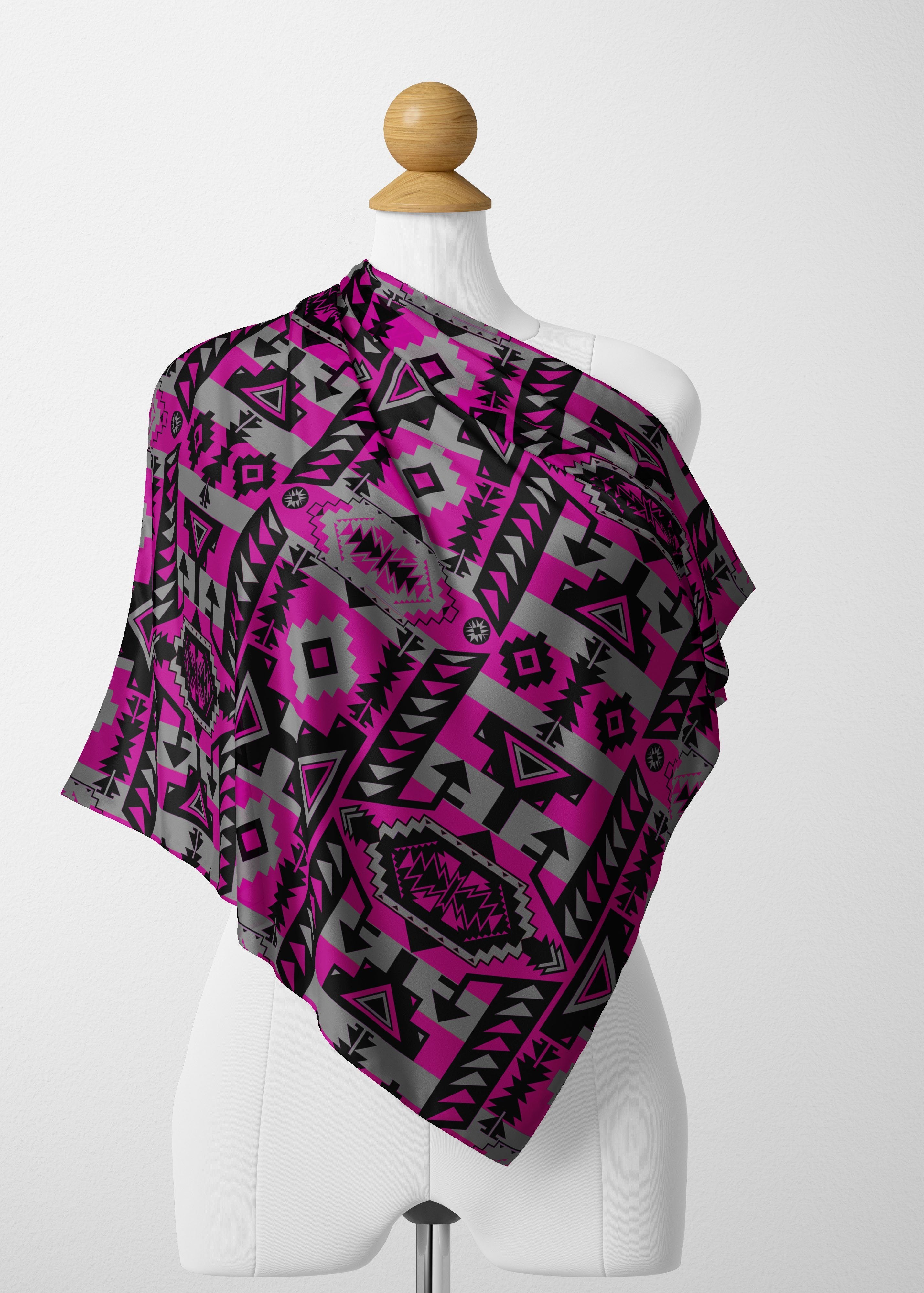 Chiefs Mountain Sunset Satin Shawl Scarf 49 Dzine