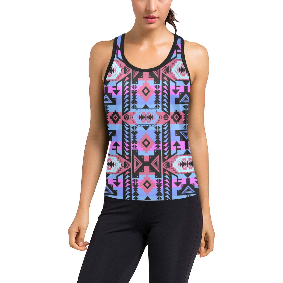 Chiefs Mountain Sunset Women's Racerback Tank Top (Model T60) Racerback Tank Top (T60) e-joyer