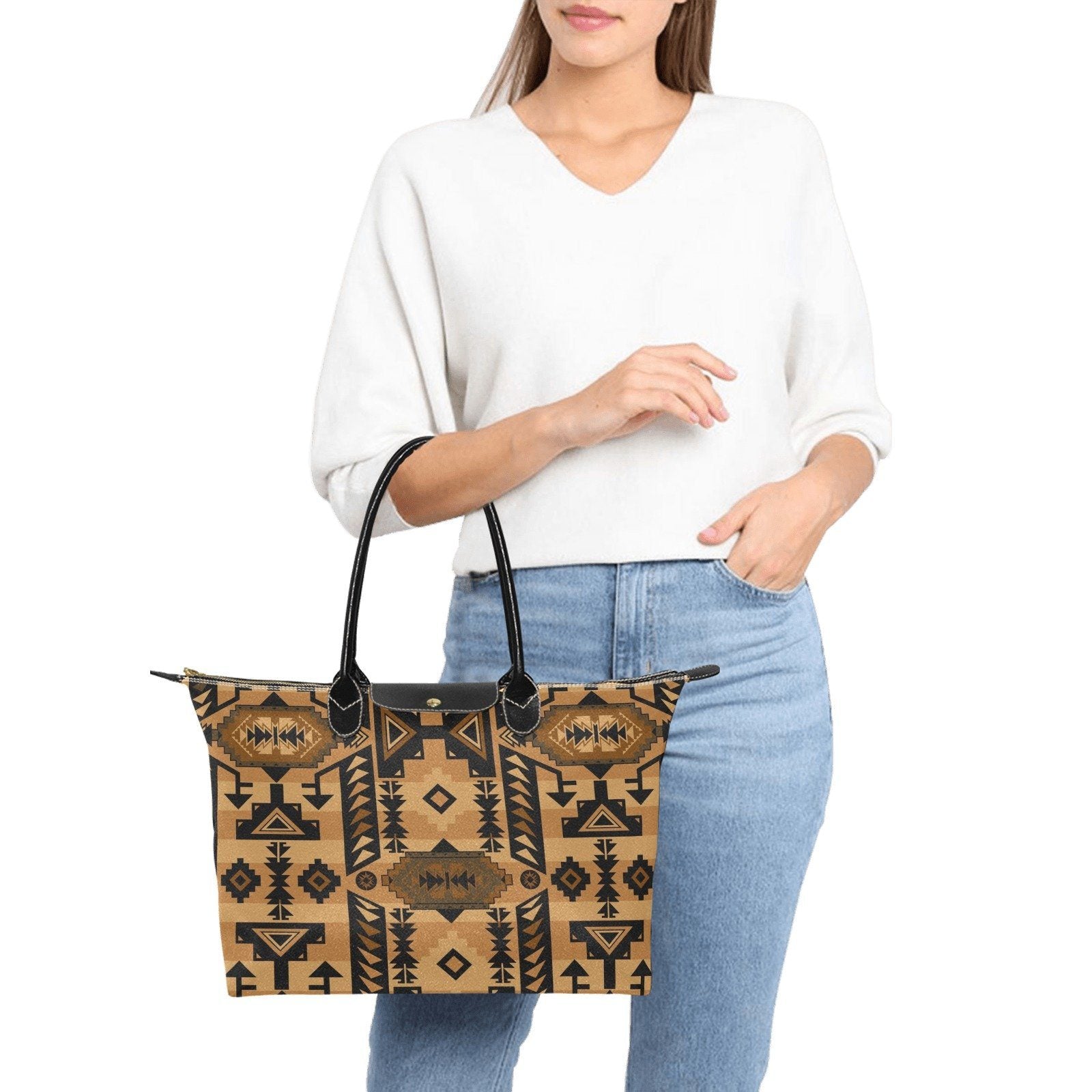Chiefs Mountain Tan Single-Shoulder Lady Handbag (Model 1714) bag e-joyer