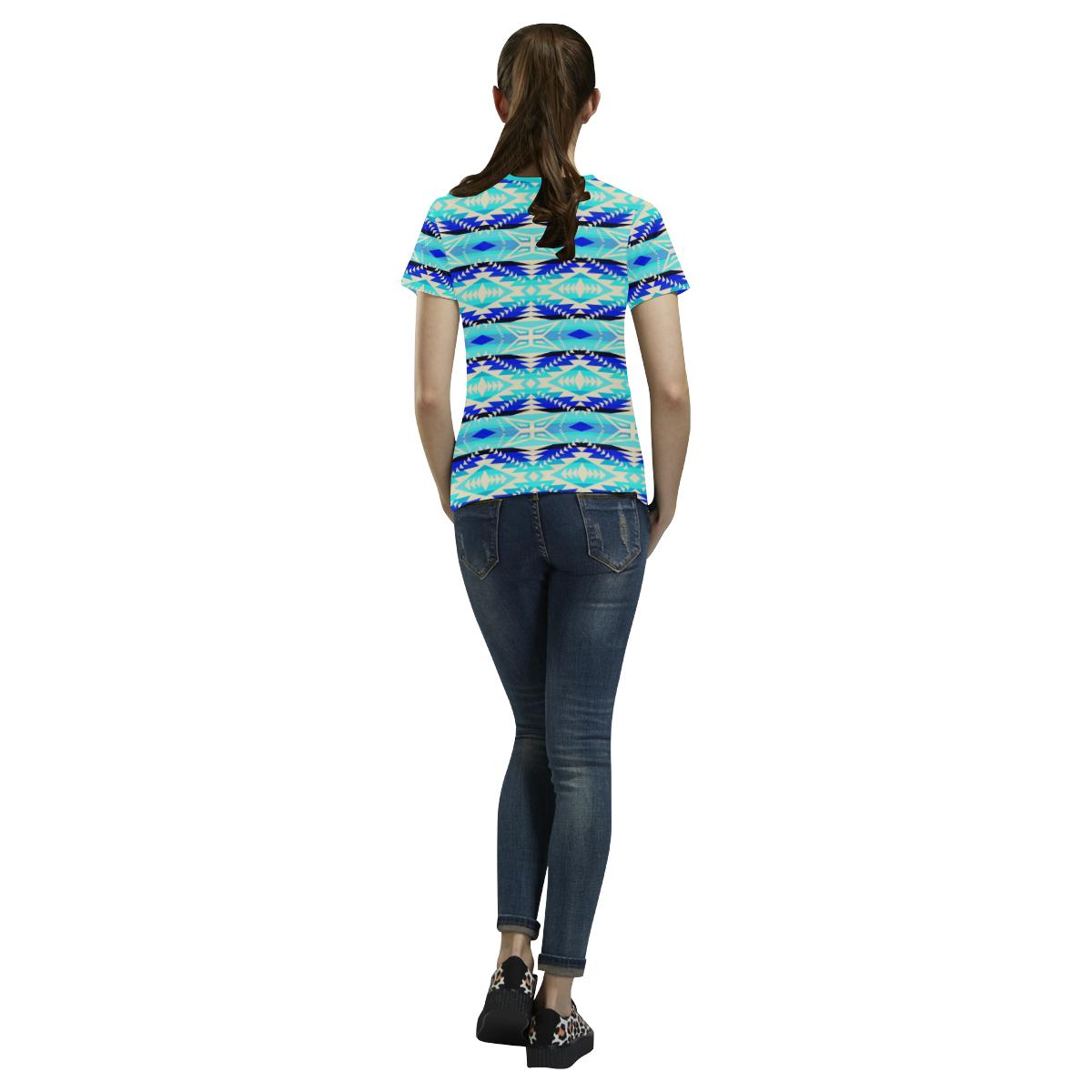 Coastal War Party All Over Print T-shirt for Women/Large Size (USA Size) (Model T40) All Over Print T-Shirt for Women/Large (T40) e-joyer